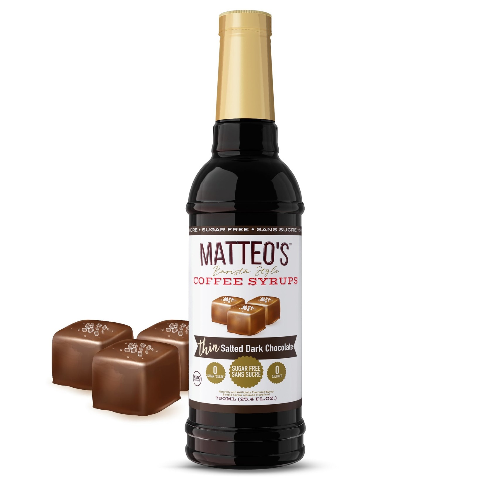 MATTEO'S Sugar Free Coffee Syrup, Salted Dark Chocolate