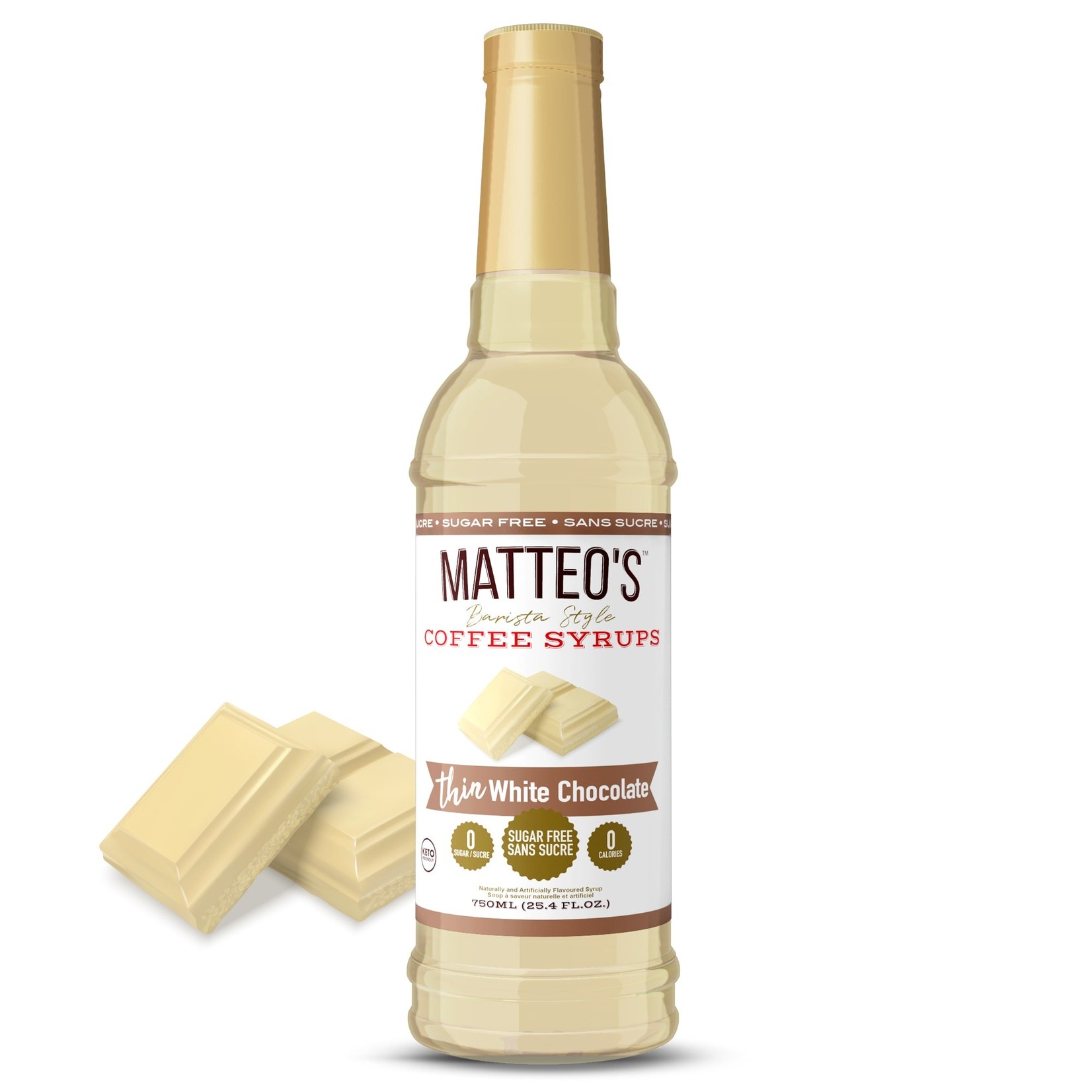 MATTEO'S Sugar Free Coffee Syrup, White Chocolate