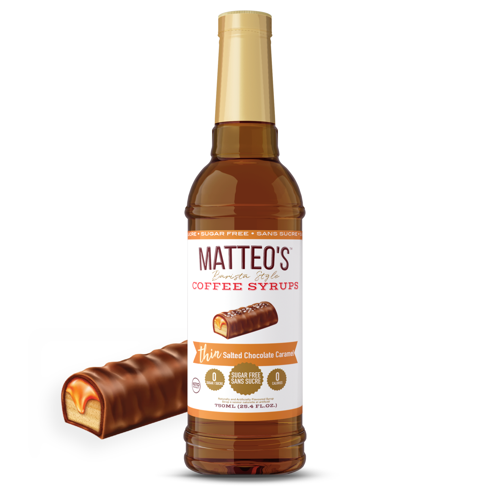 MATTEO'S Sugar Free Coffee Syrup, Salted Chocolate Caramel