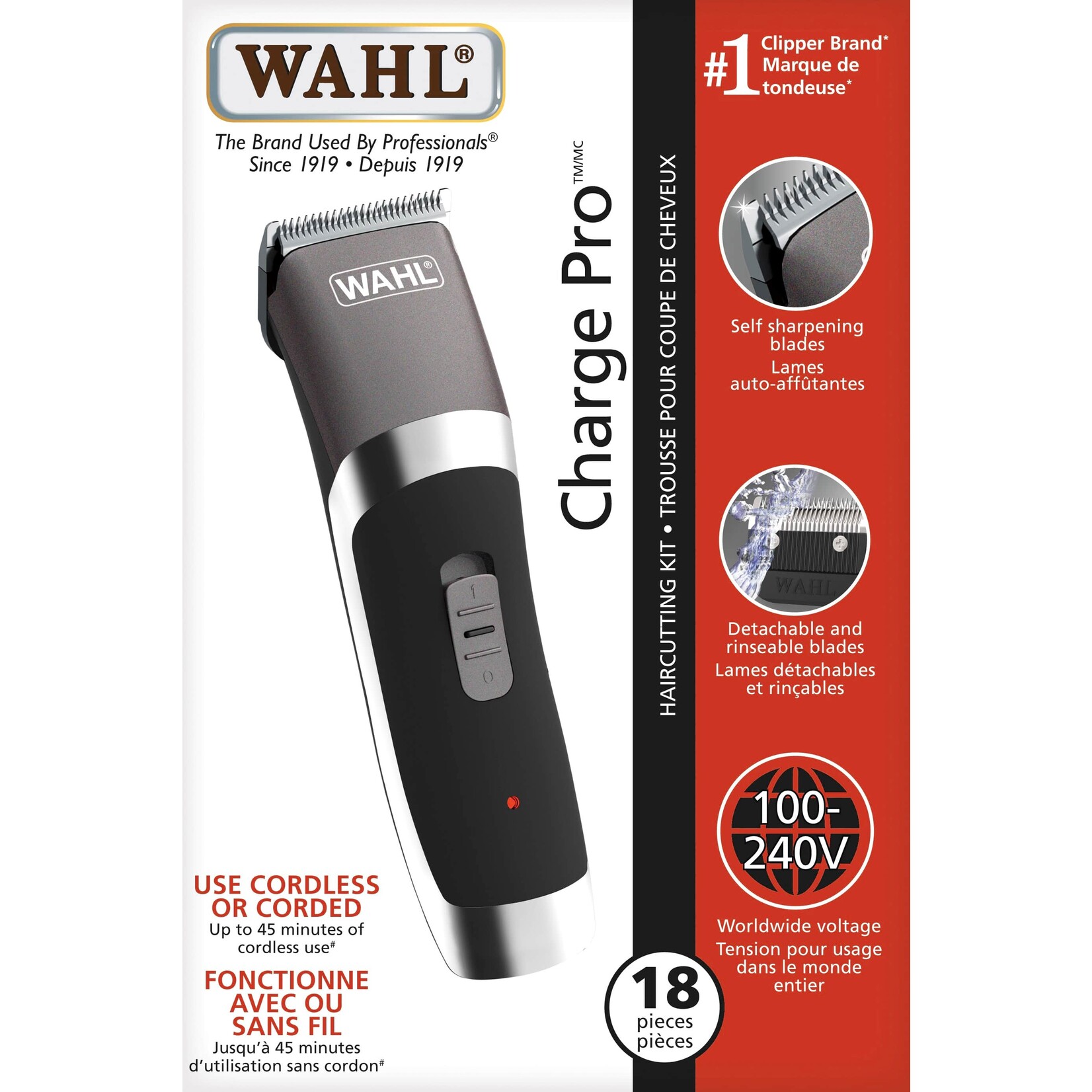 WAHL Cord or Cordless Clipper CHARGE PRO