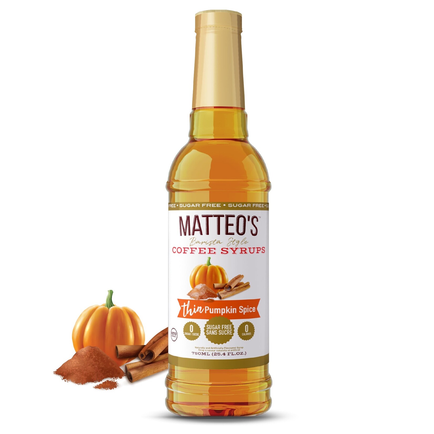 MATTEO'S Sugar Free Coffee Syrup, Pumpkin Spice
