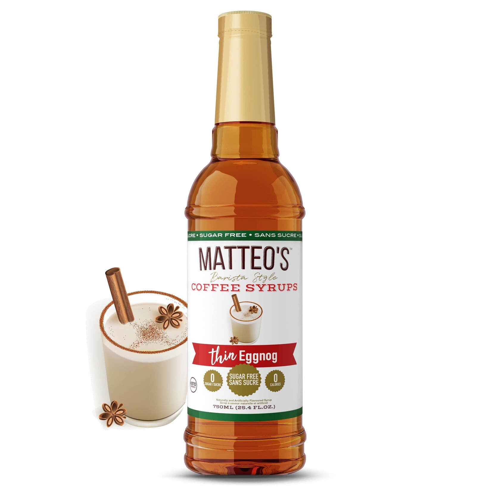 MATTEO'S Sugar Free Coffee Syrup, Eggnog