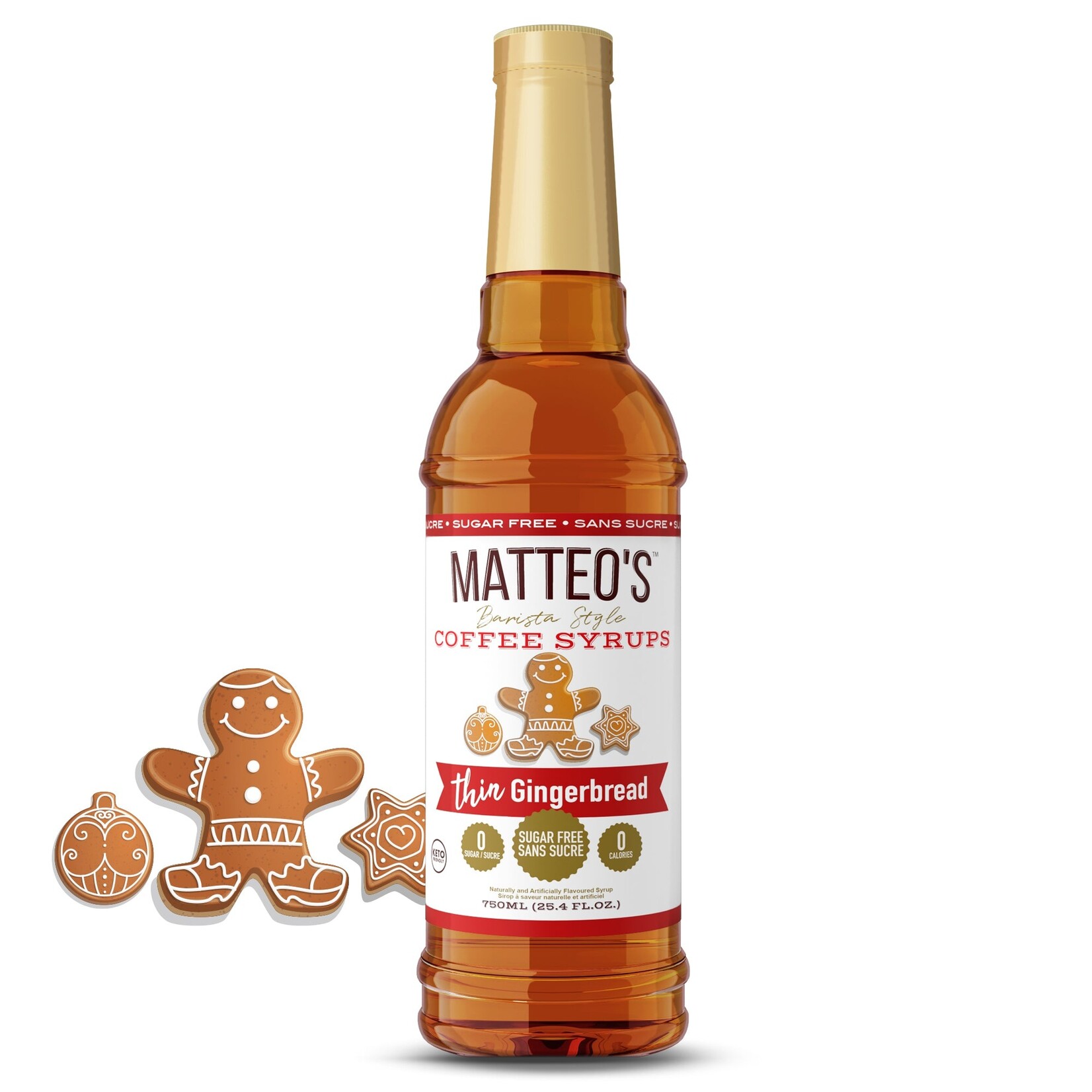 MATTEO'S Sugar Free Coffee Syrup, Gingerbread