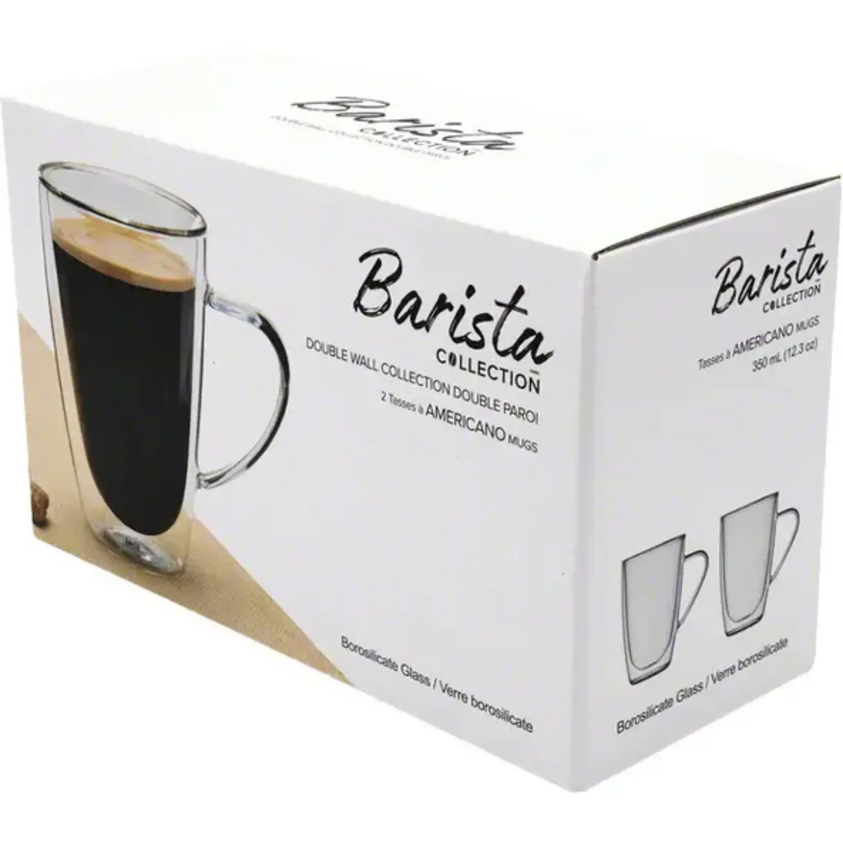 BARISTA+ Tasses double paroi Américano 350ml (pqt 2)