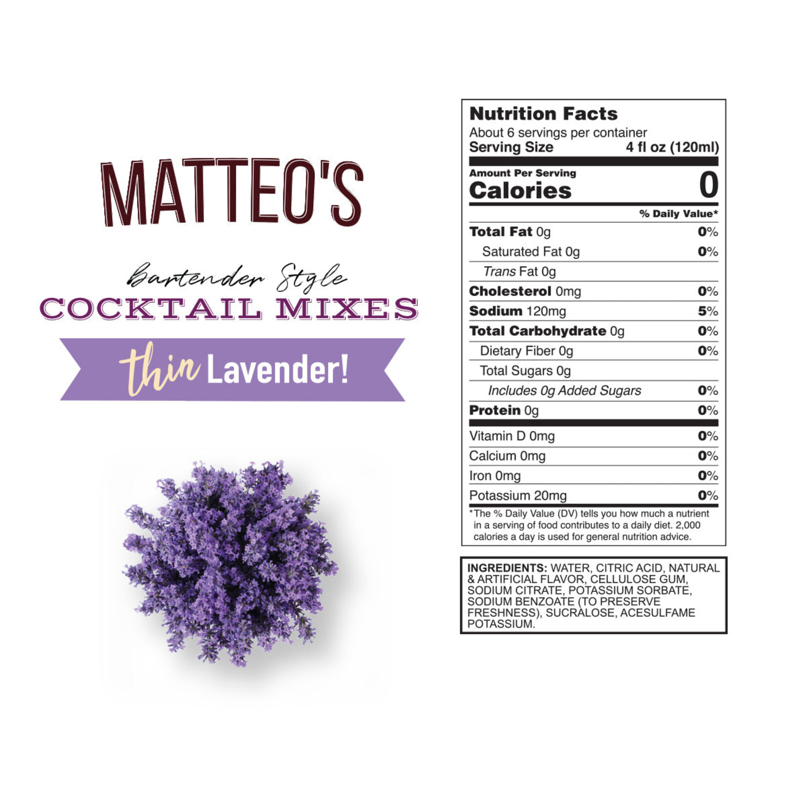 MATTEO'S Sugar Free Mixes - Lavender