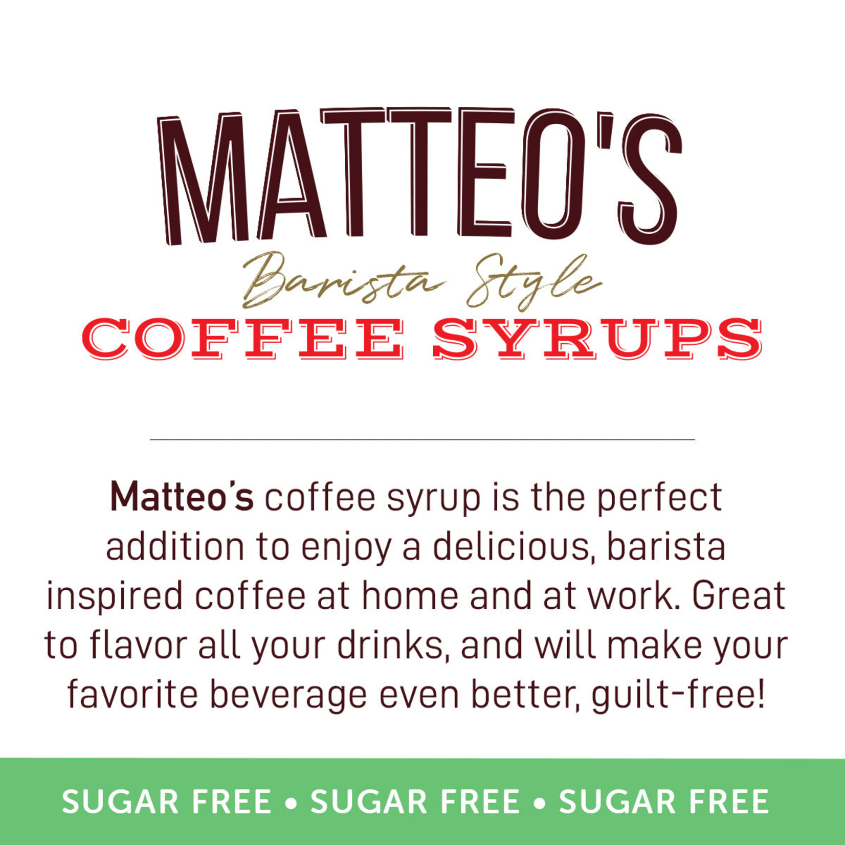 MATTEO'S Sirop à café à la menthe poivrée mocha 750  ml