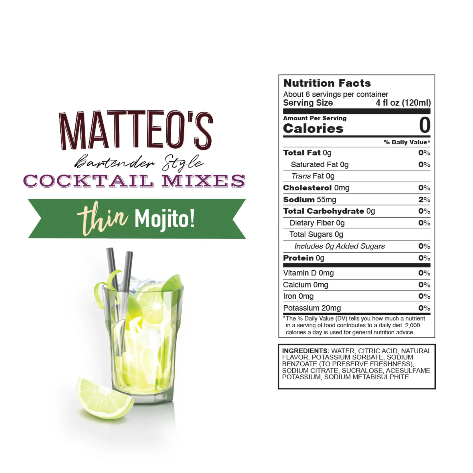 MATTEO'S Sugar Free Cocktail Mixes - Mojito