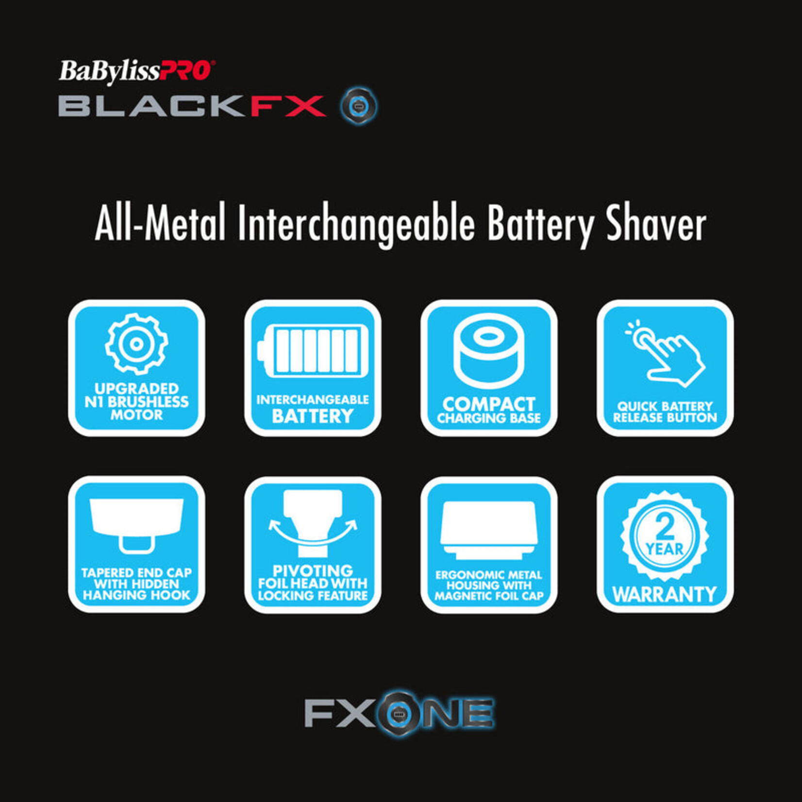 BABYLISS PRO FXONE™ BLACKFX Double Foil Shaver