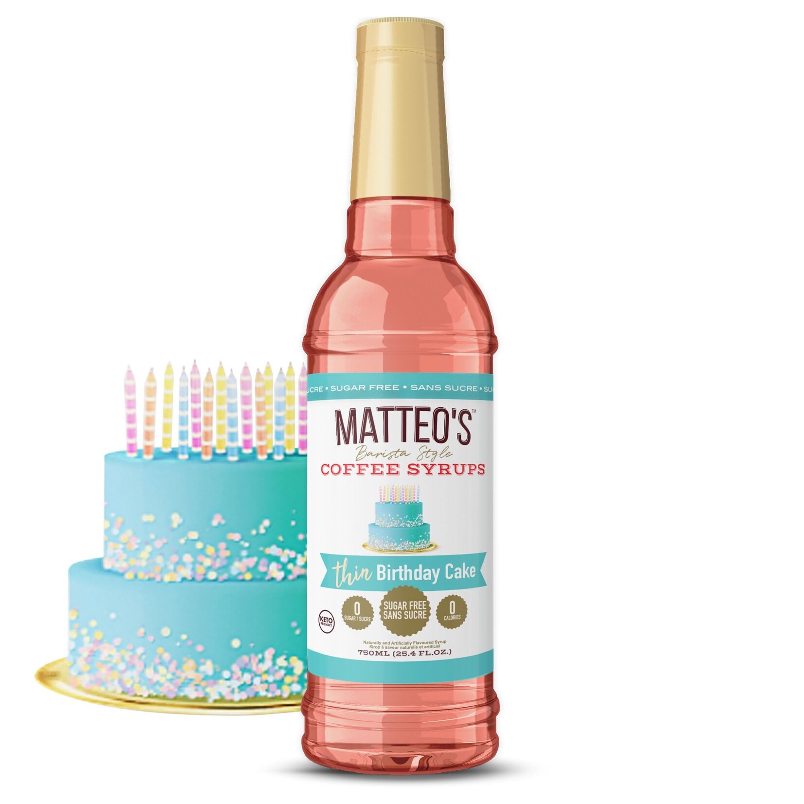 MATTEO'S Sugar Free Coffee Syrup, Birthday Cake