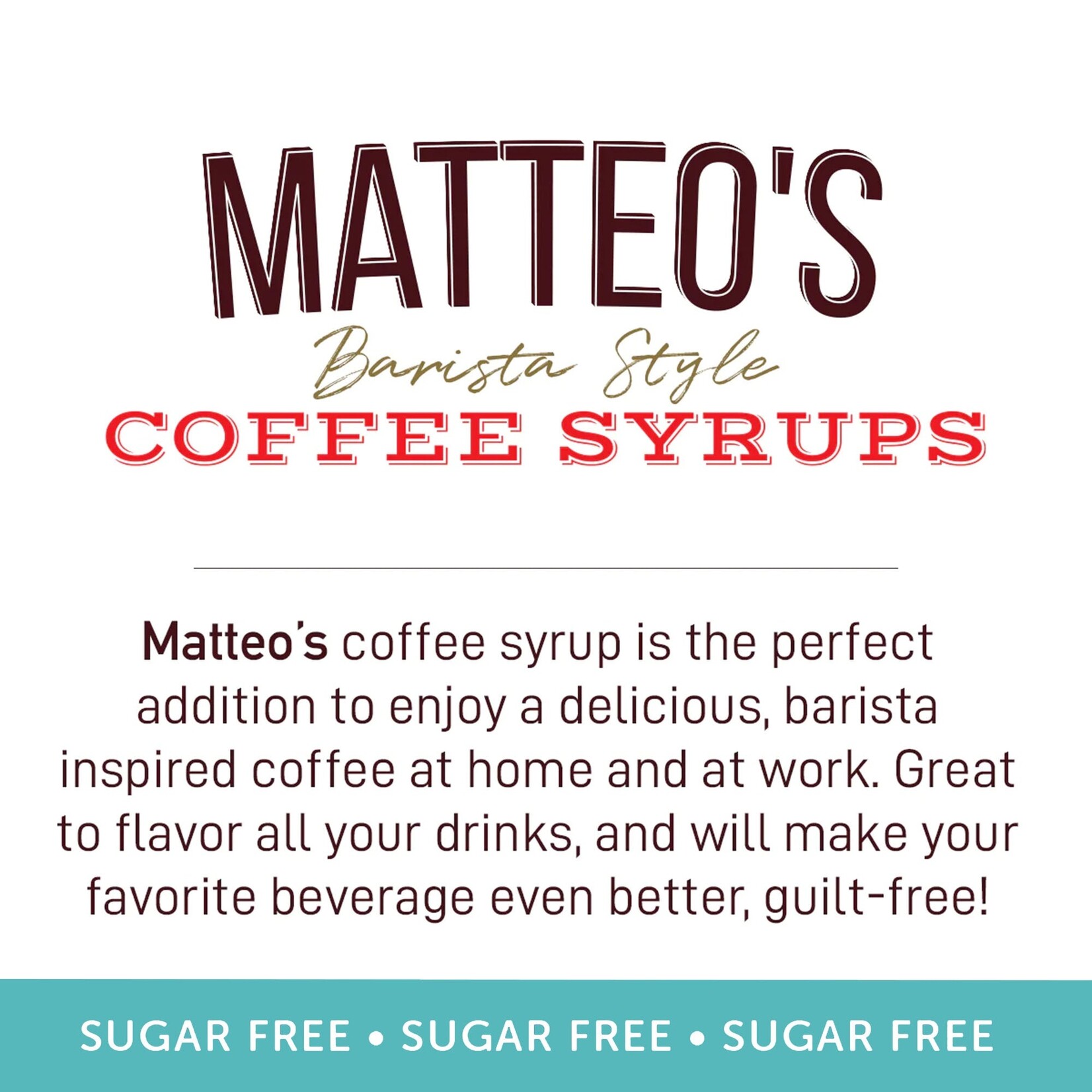 MATTEO'S Sugar Free Coffee Syrup, Birthday Cake