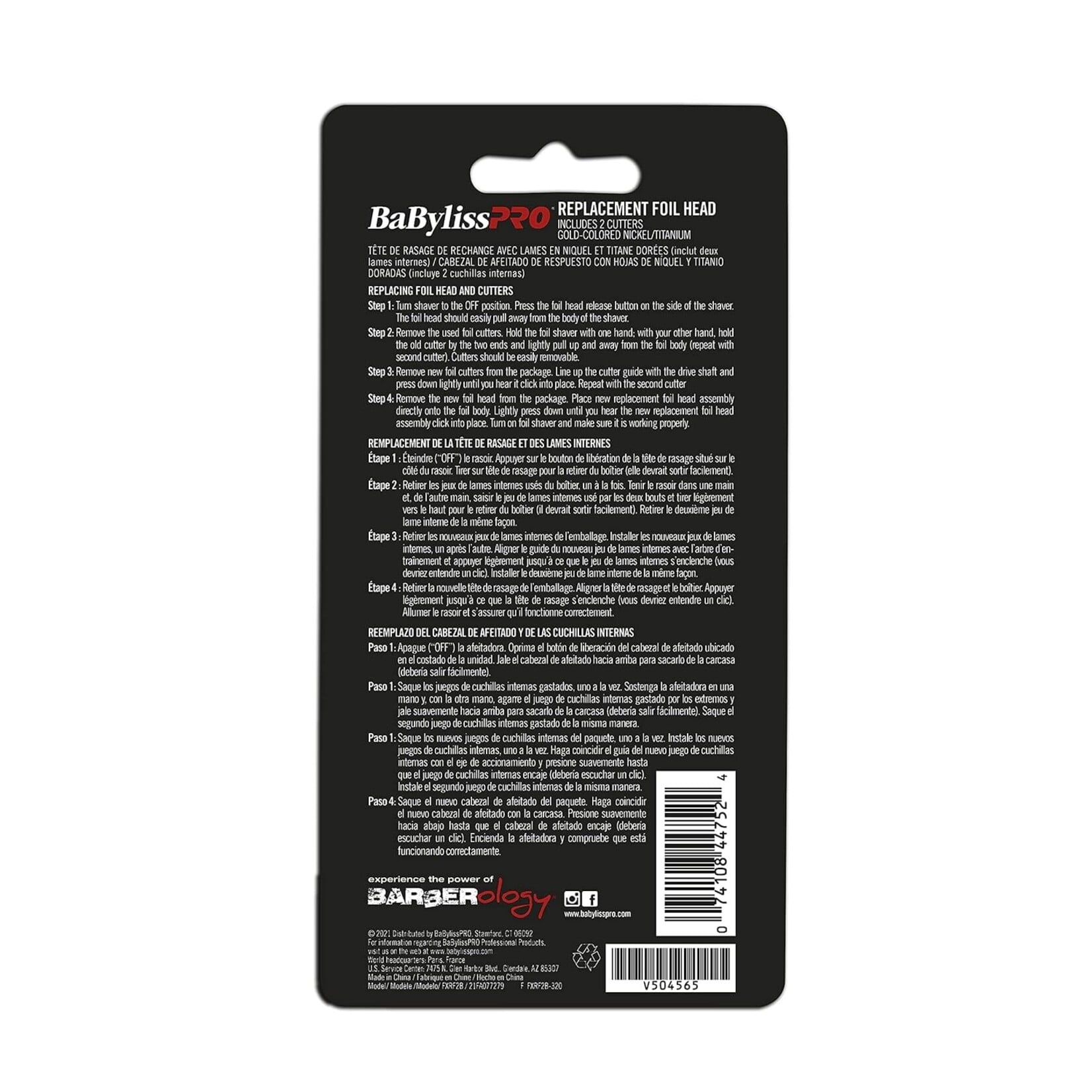 BABYLISS PRO Replacement Foils & Cutter for FOILFX™02 (Black)