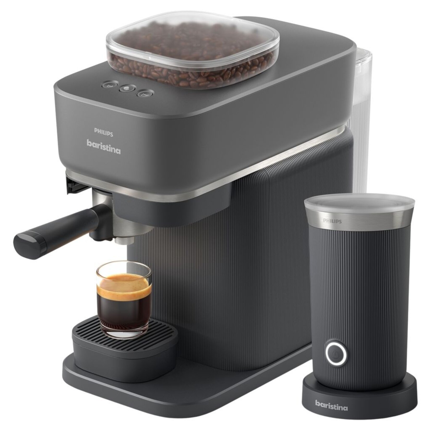 PHILIPS Baristina espresso semi-automatique avec mousseur - noire