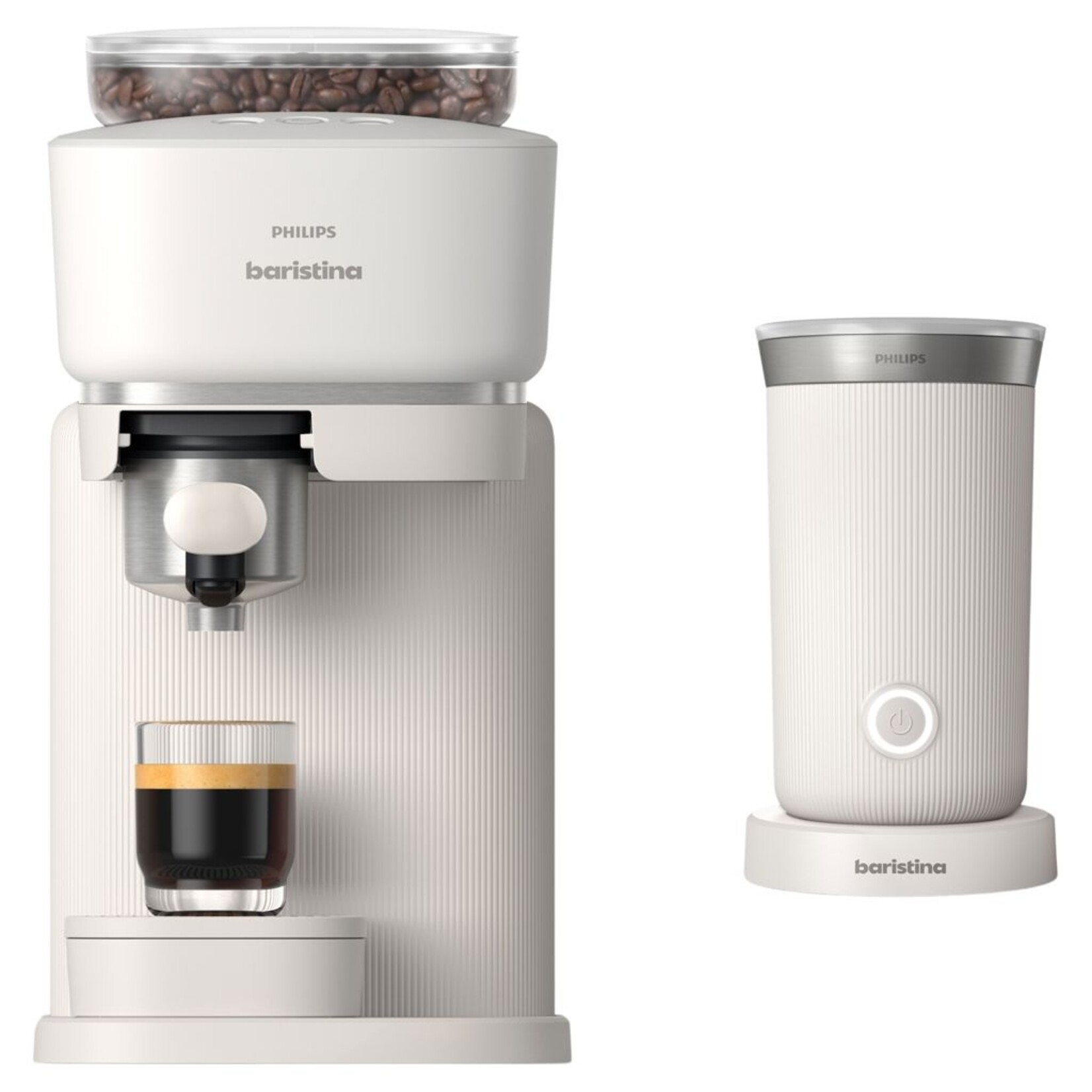 PHILIPS Baristina espresso semi-automatique avec mousseur blanche