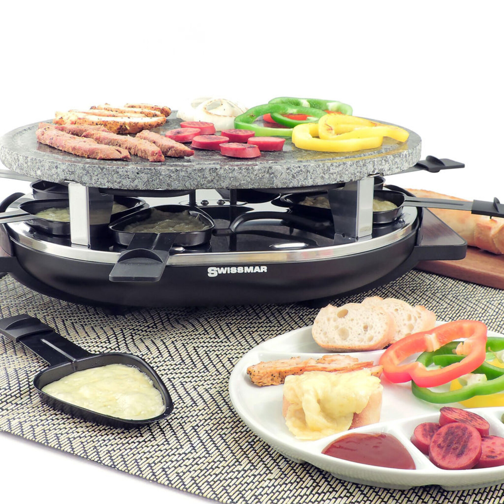 Appareil à raclette avec pierre de granit