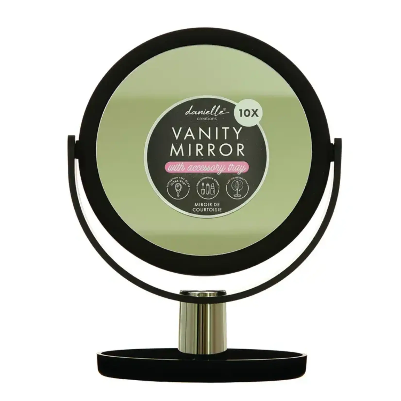 DANIELLE Miroir de vanité "Soft Touch" noir 10x/4''