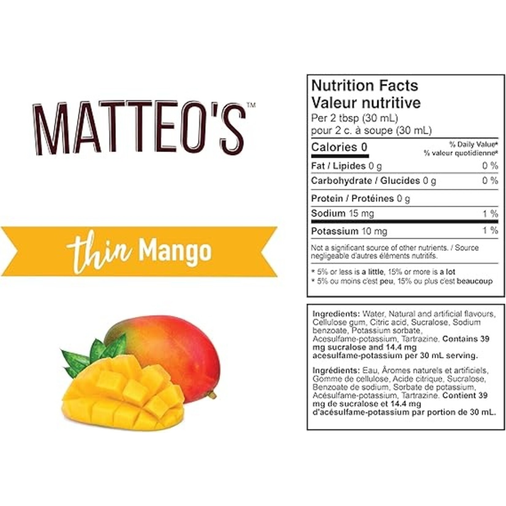 MATTEO'S Sirop à la mangue