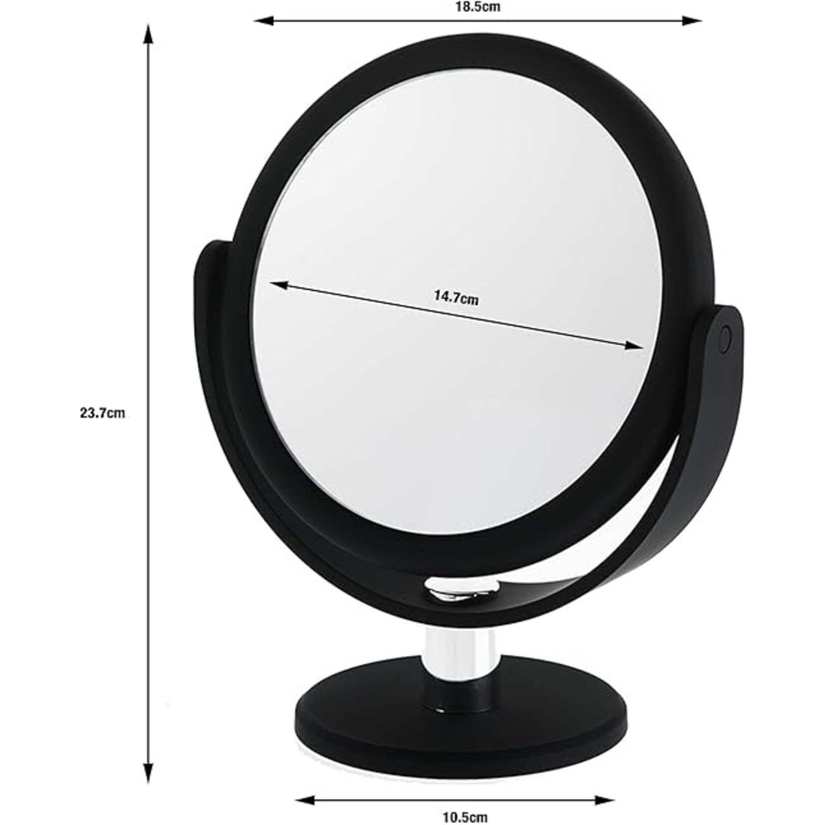 DANIELLE Miroir de vanité noir "Soft touch" 12X/4''