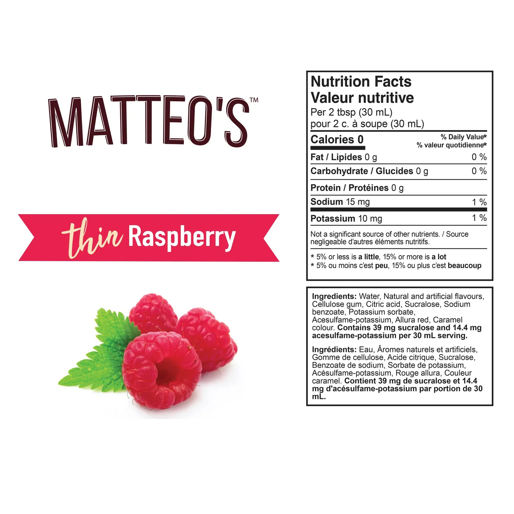 MATTEO'S Sugar Free Mix - Raspberry