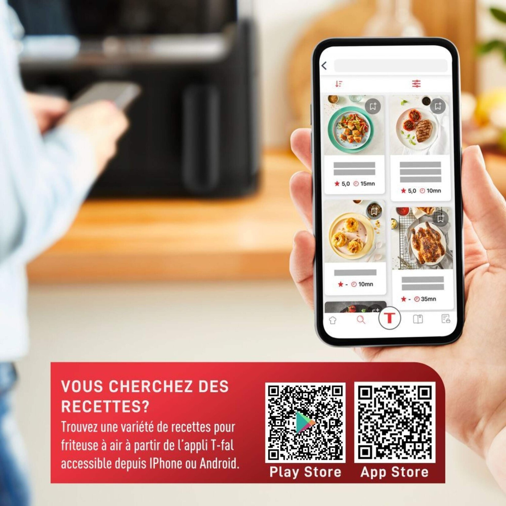 T-FAL Friteuse à air chaud à deux tiroirs, 8,3 L