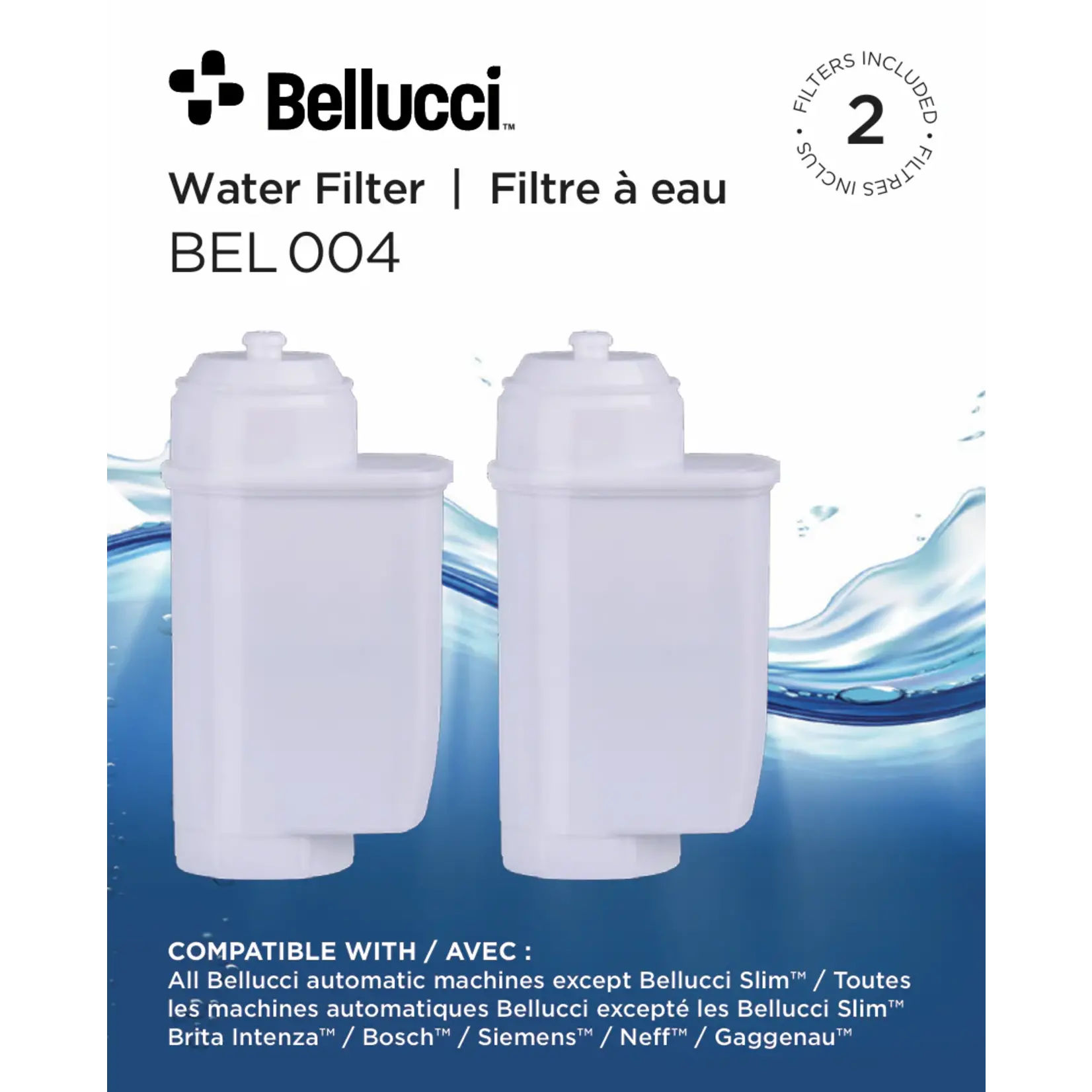 BELLUCCI Filtre à eau, paq.2, Aqua Aroma Crema