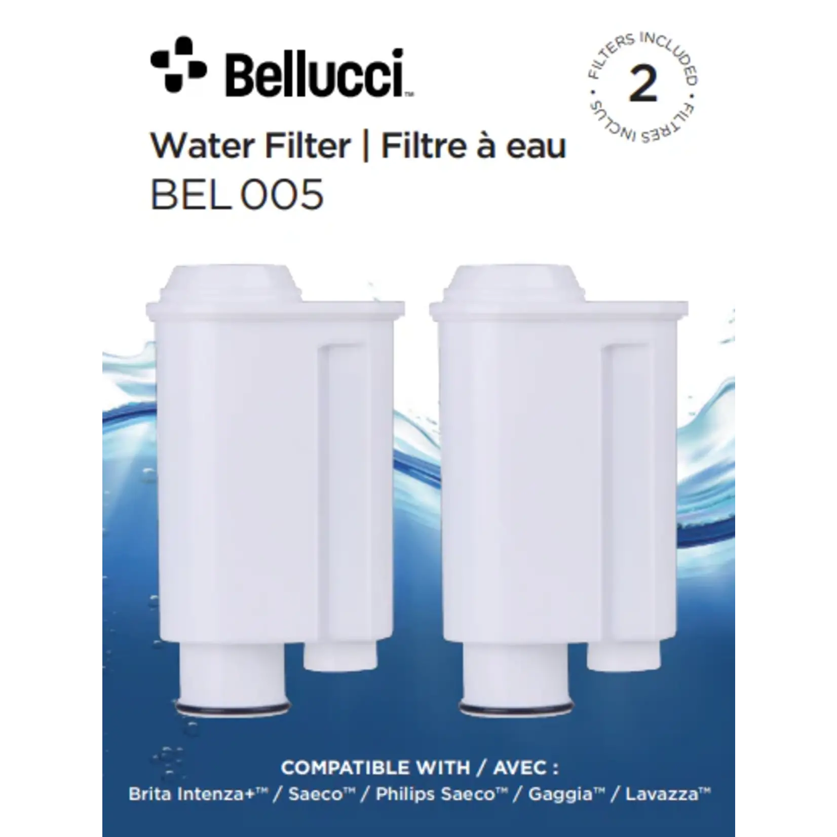 BELLUCCI Compatible water filter, 2-pack, Brita Intenza