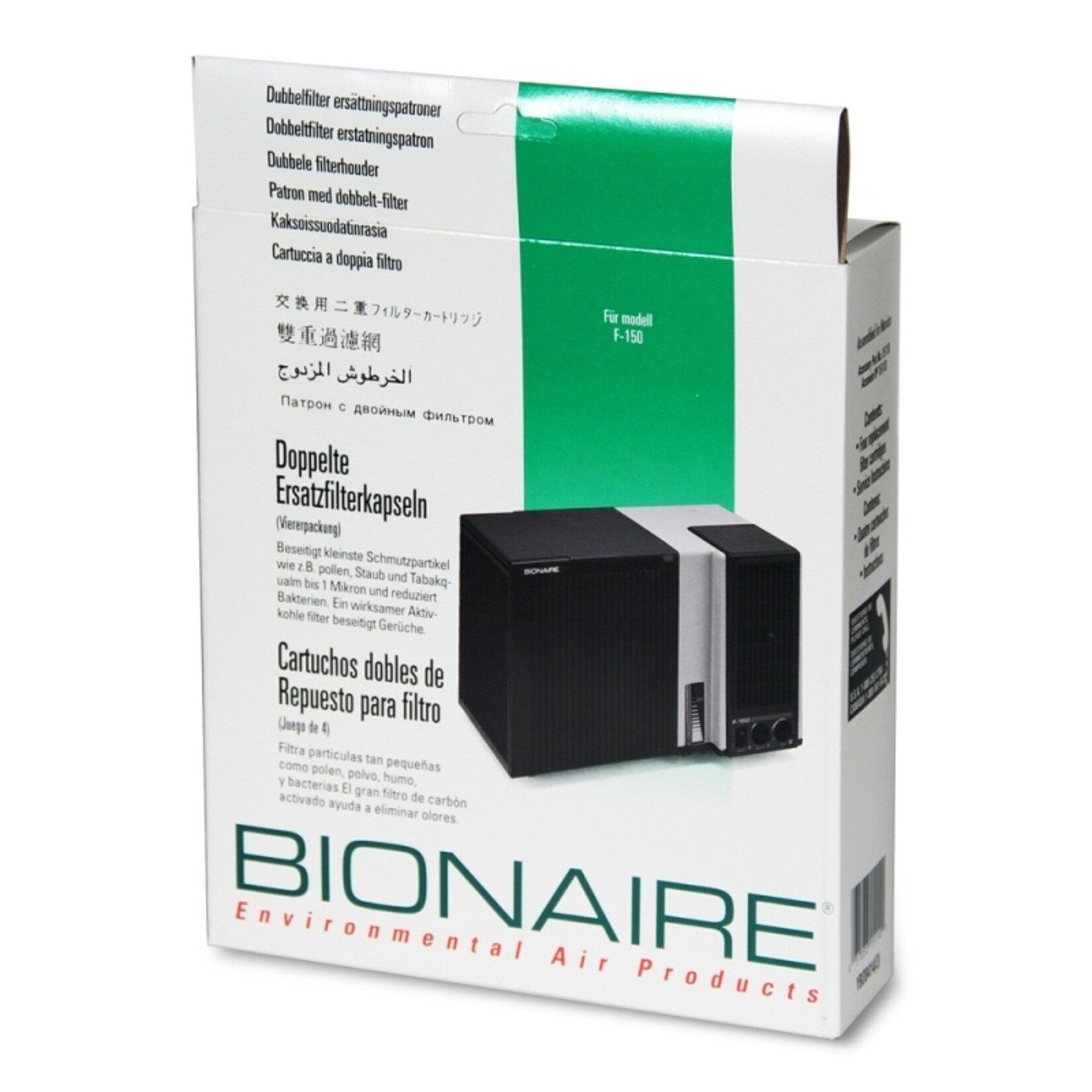 BIONAIRE Filtres jumelés (4) pour purificateur d'air F-150/FE-1560