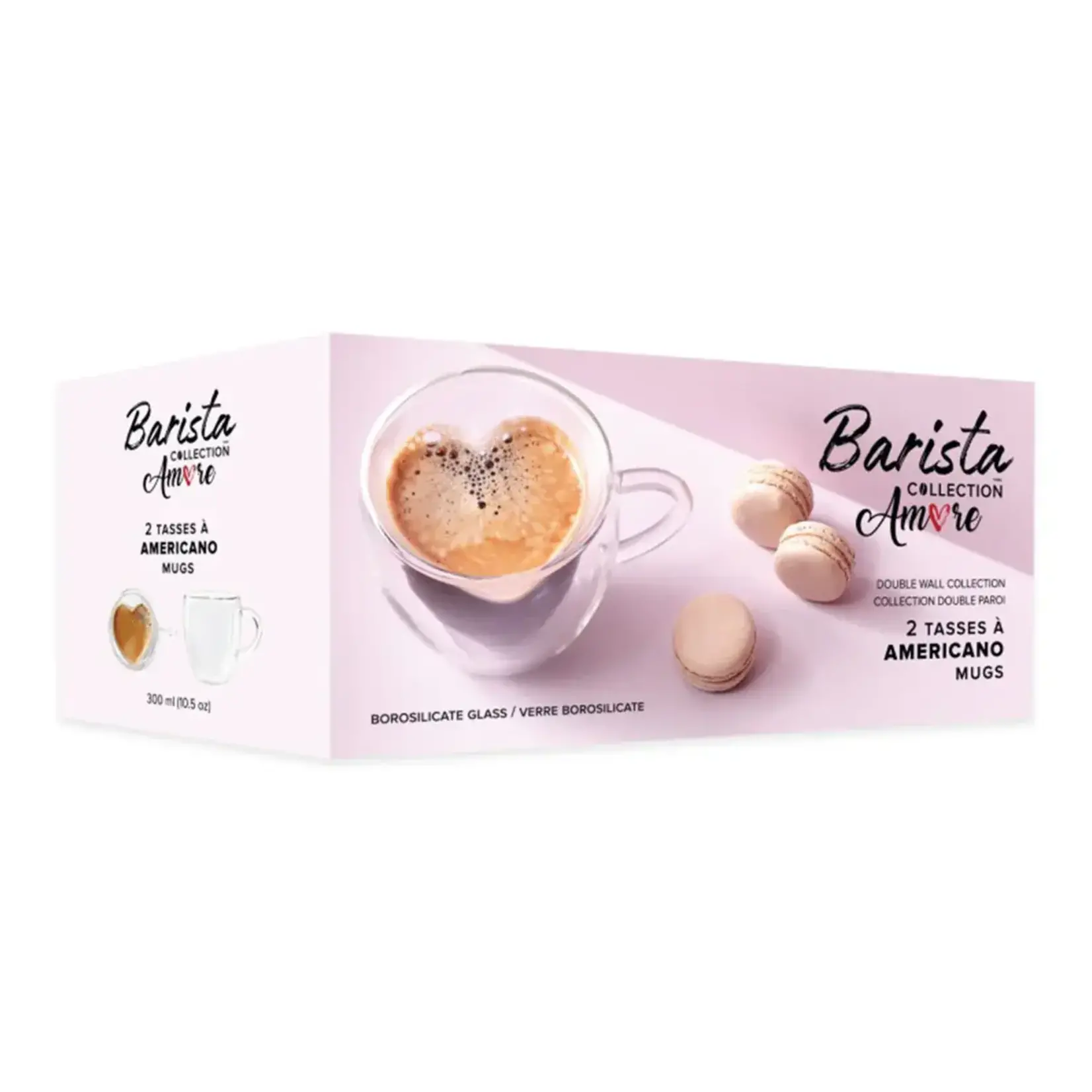BARISTA+ Tasses (2) americano double parois AMORE, 300ml