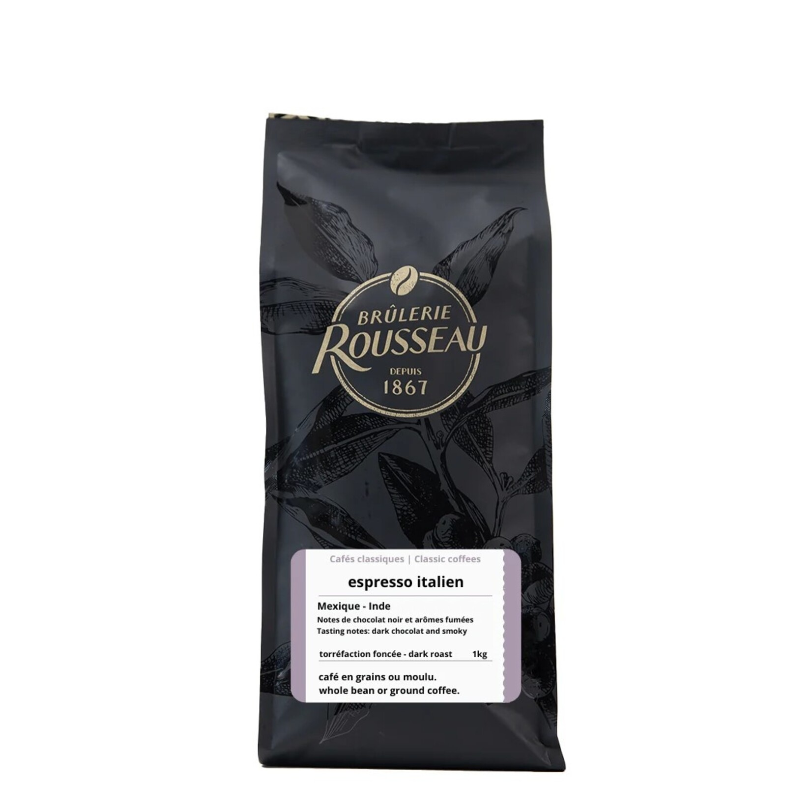 BRÛLERIE ROUSSEAU BRÛLERIE ROUSSEAU CAFÉ ESPRESSO ITALIEN 908G EN GRAIN