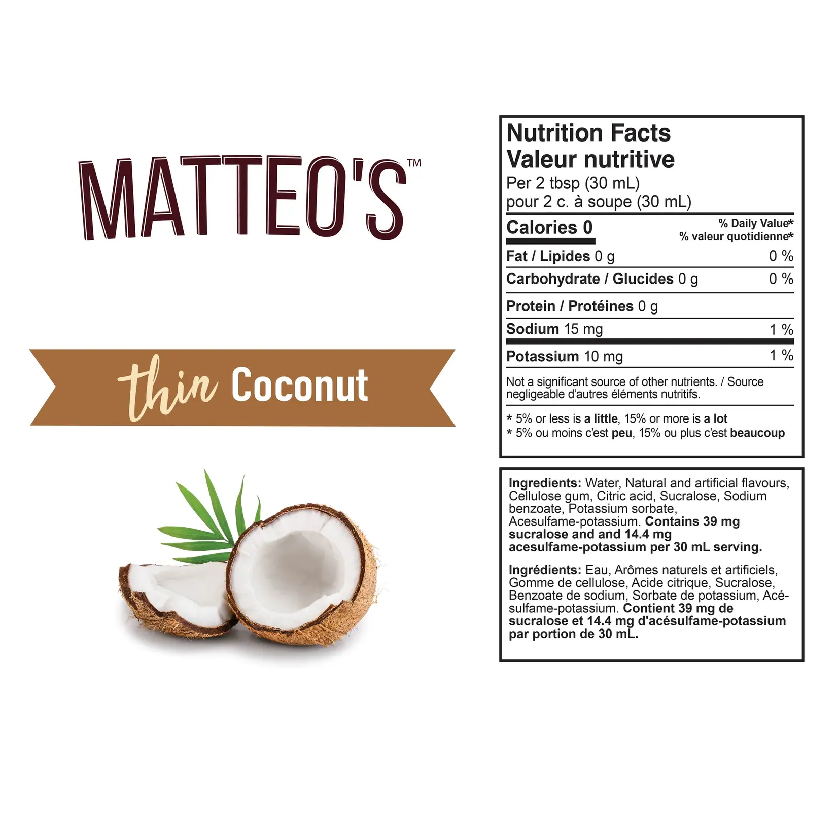 MATTEO'S Sugar Free Mix - Coconut