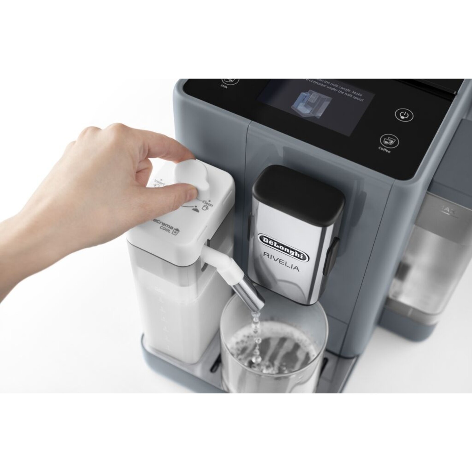 DELONGHI Rivelia Espresso Machine, Pebble Grey