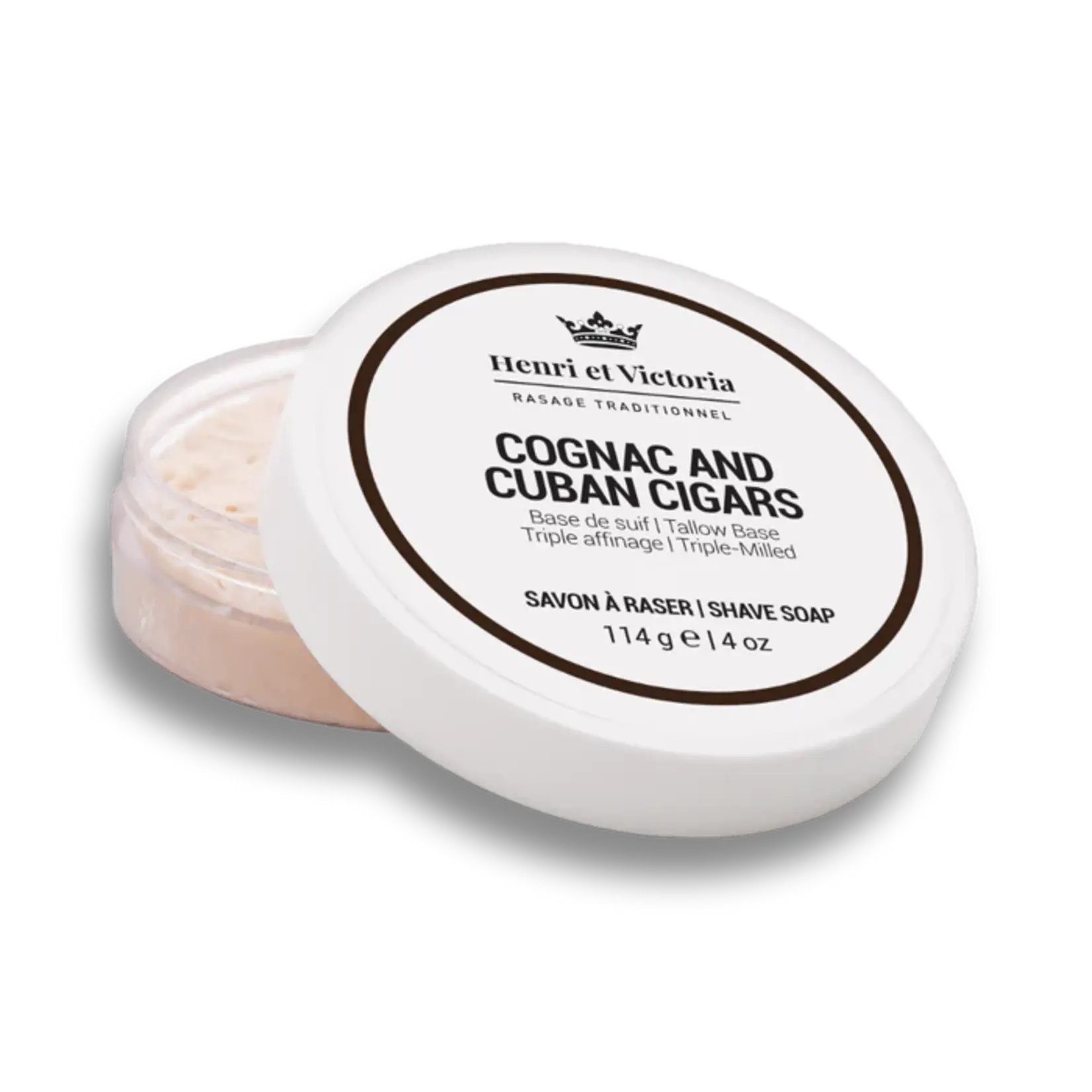HENRI ET VICTORIA Shaving Soap Triple Milled - Cognac and Cuban Cigars