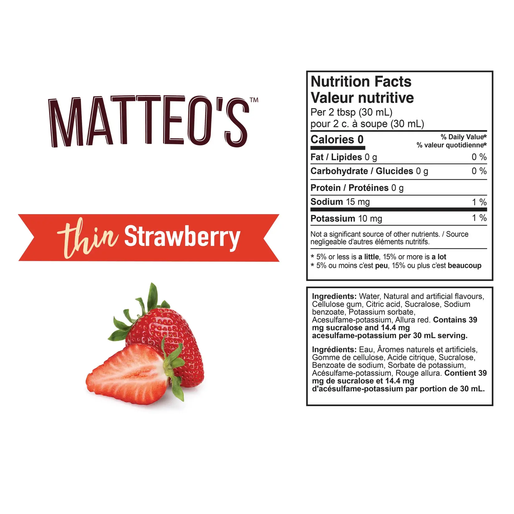 MATTEO'S Sirop à la fraise 750ml