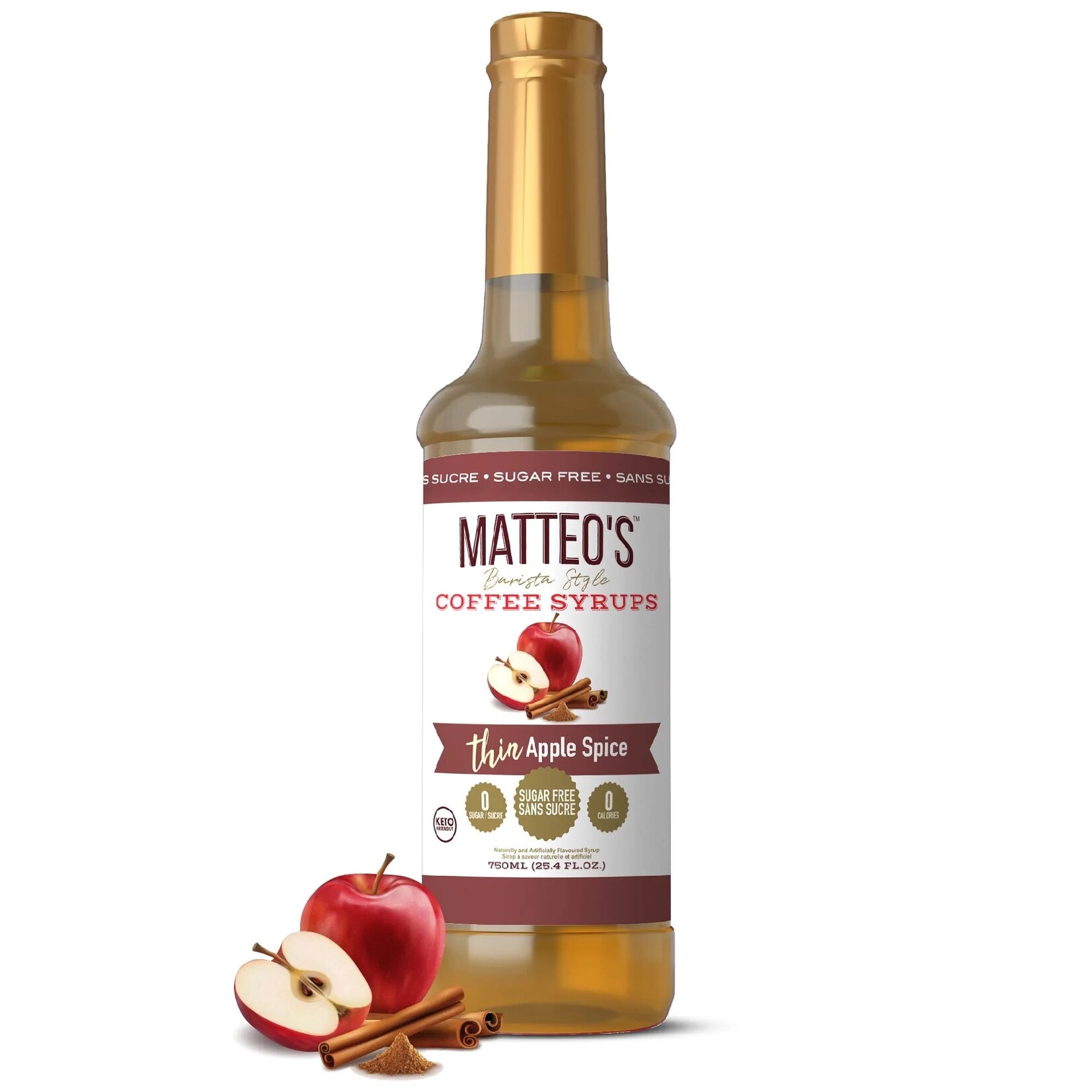 MATTEO'S Sugar Free Coffee Syrup, Apple Spice