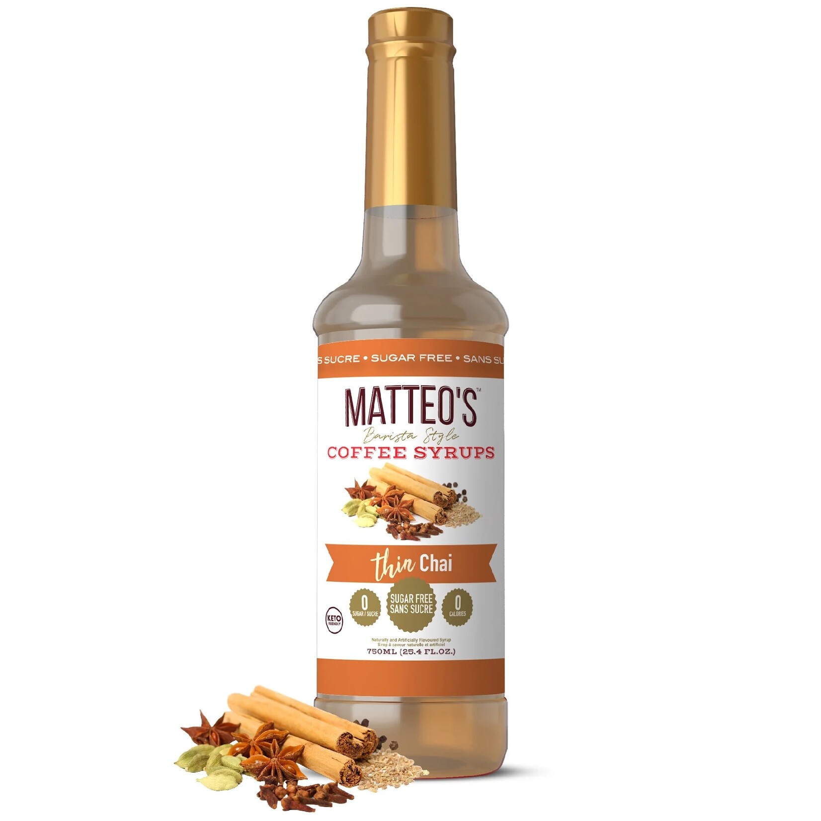 MATTEO'S Sugar Free Coffee Syrup, Chai