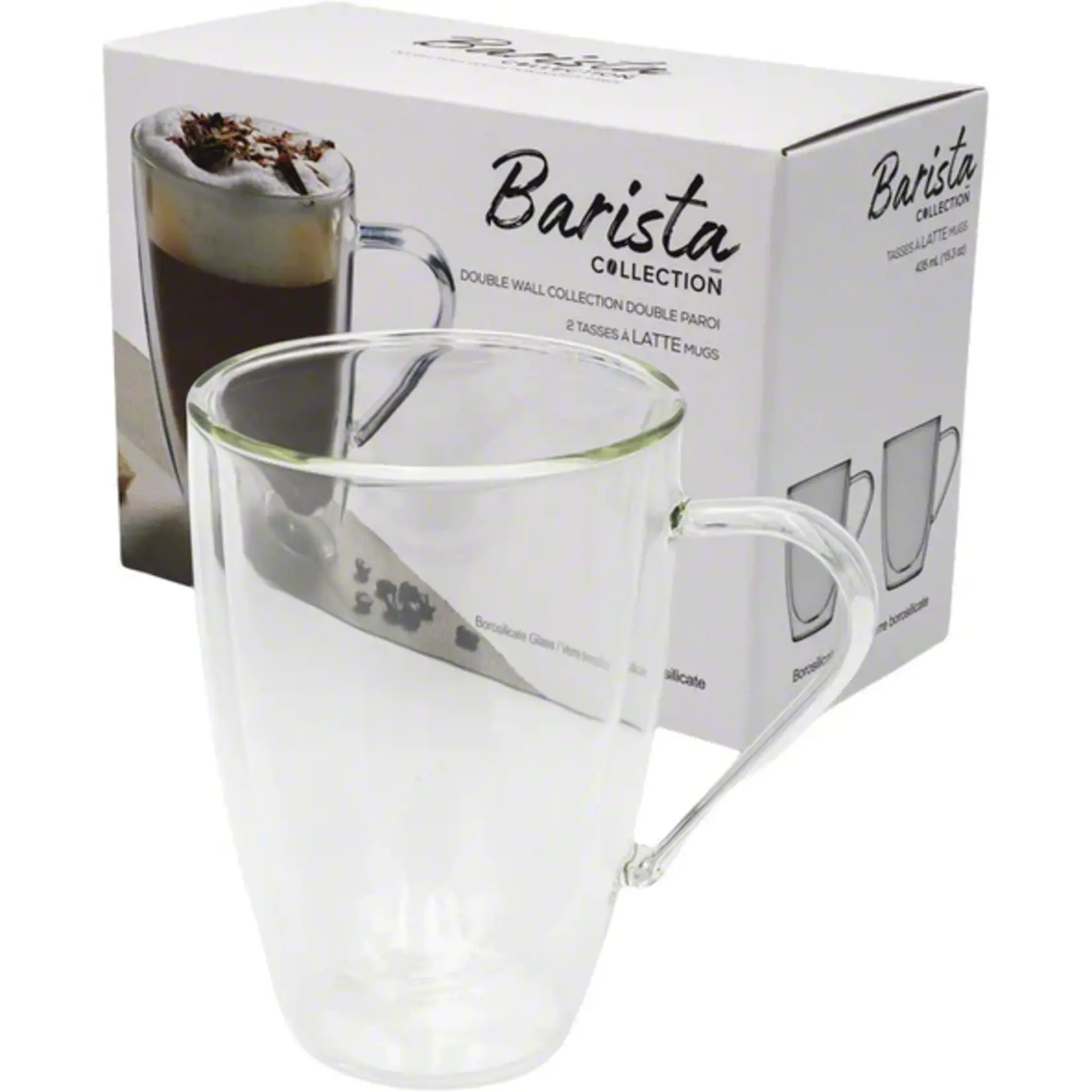 BARISTA+ AM02424  TASSES (2) DOUBLE PAROI LATTE 435ML