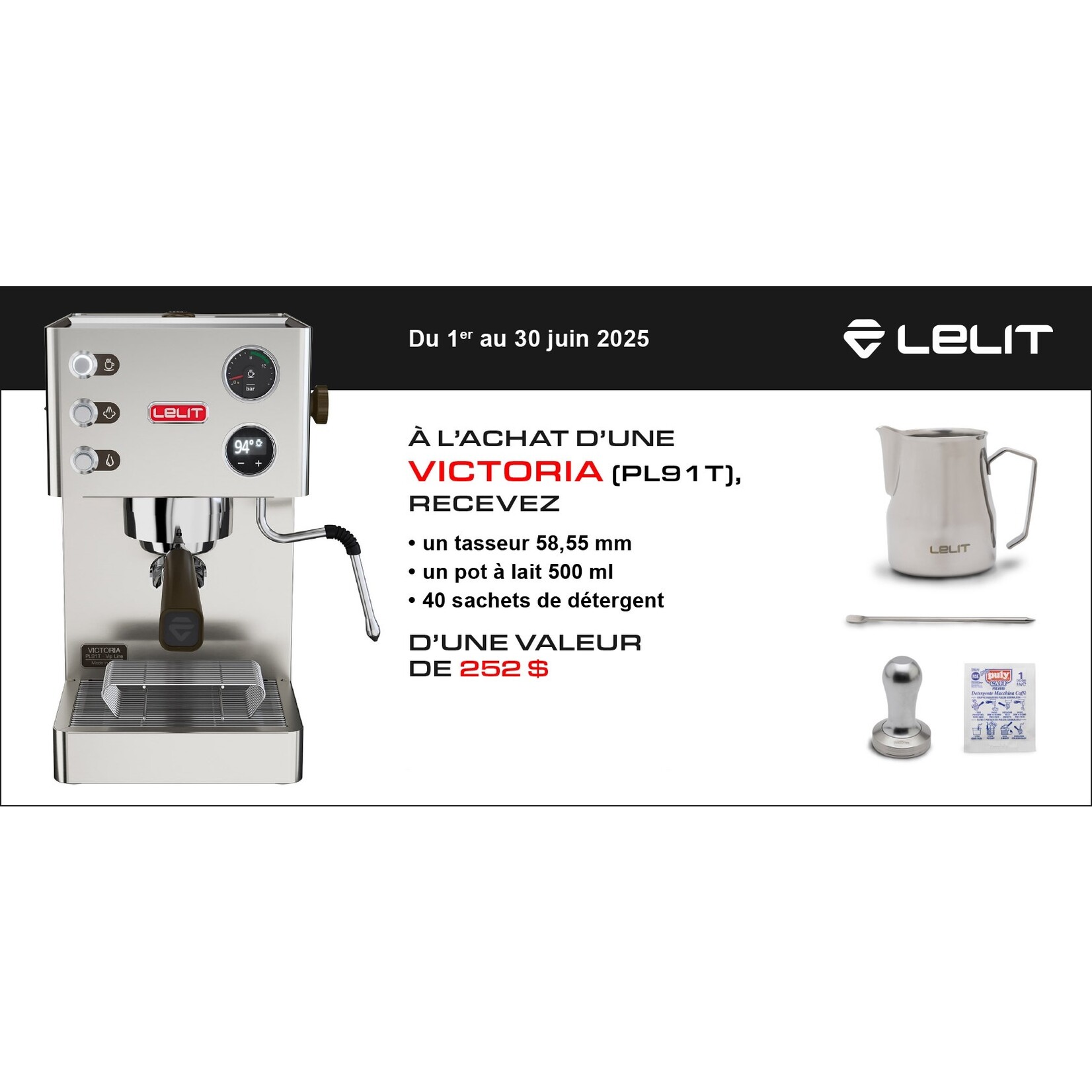 LELIT Cafetière Espresso Victoria  (disponible en commande spéciale)