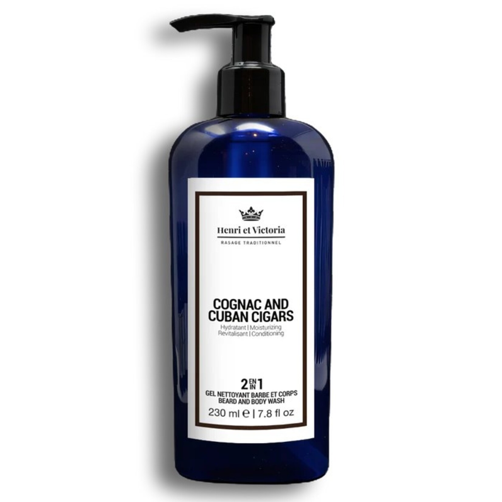 HENRI ET VICTORIA Gel nettoyant barbe et corps - Cognac et Cigares Cubains