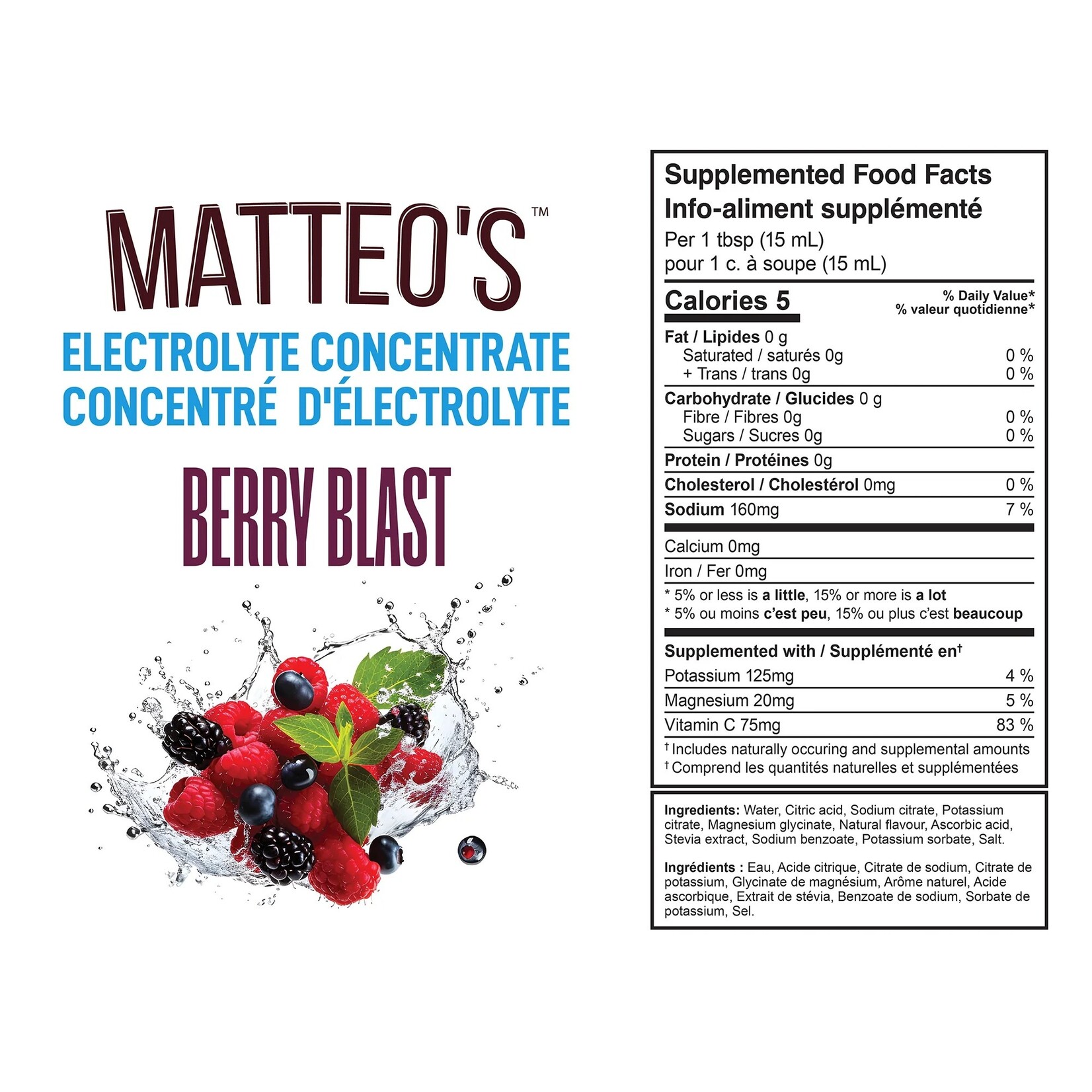 MATTEO'S Concentré d'électrolytes aux Baies 750ml