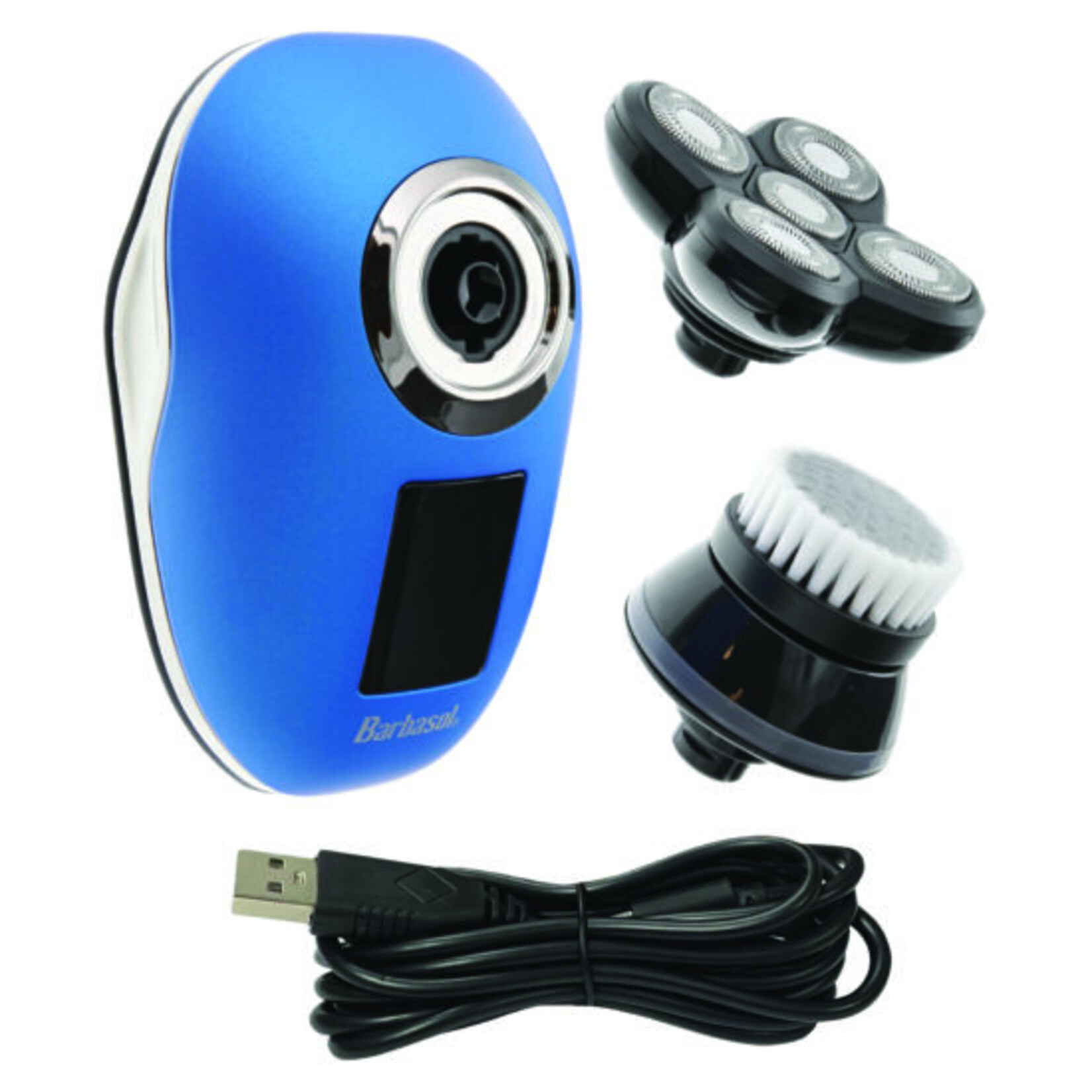 BARBASOL Rechargeable LCD Screen Head Shaver Set