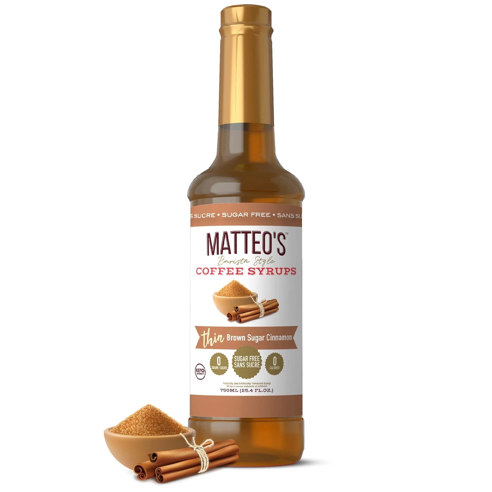 MATTEO'S Sirop à café canelle cassonade 750 ml