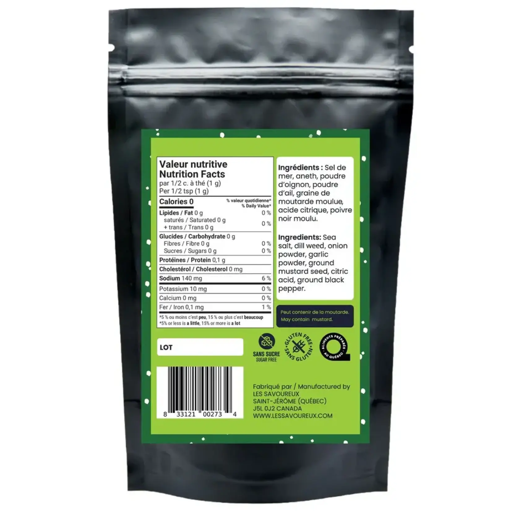 LES SAVOUREUX Assaisonnement Cornichon à L'aneth, 75g