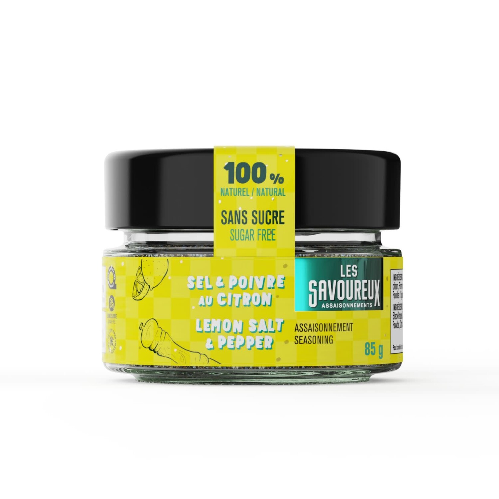 LES SAVOUREUX Lemon Pepper & Salt - Organic 85g