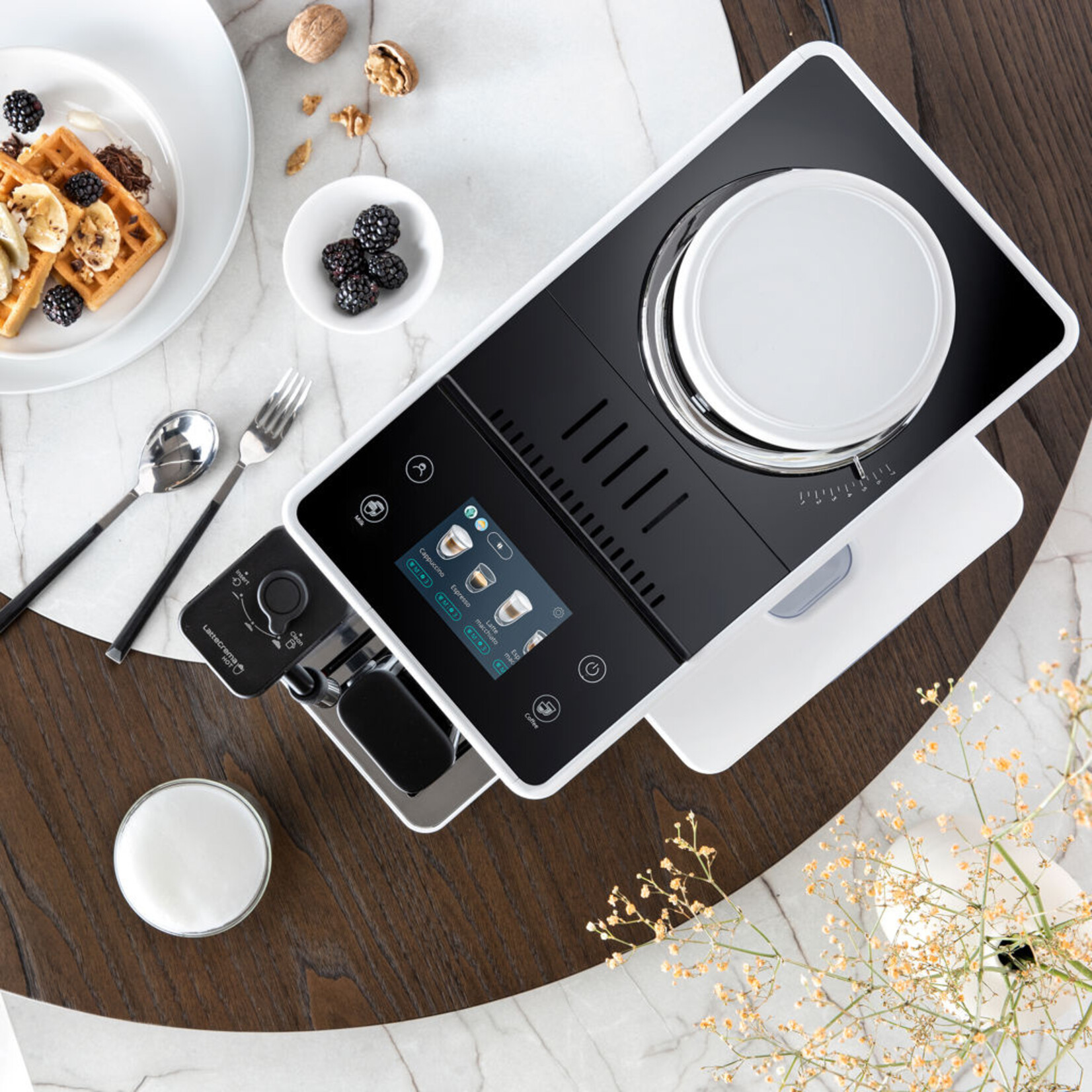DELONGHI Rivelia Espresso Machine, Arctic White