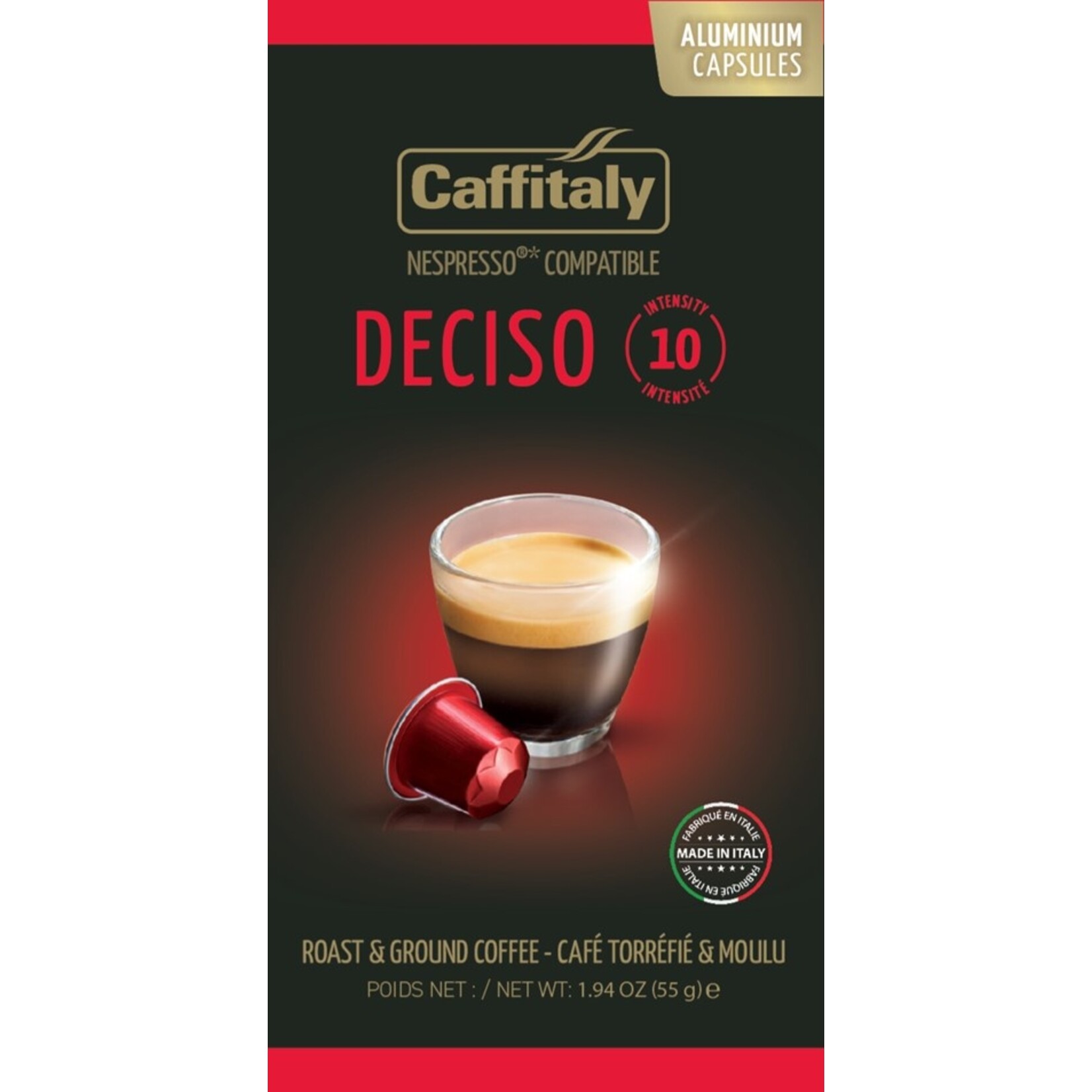 CAFFITALY Café DECISO compatible Nepresso, aluminium