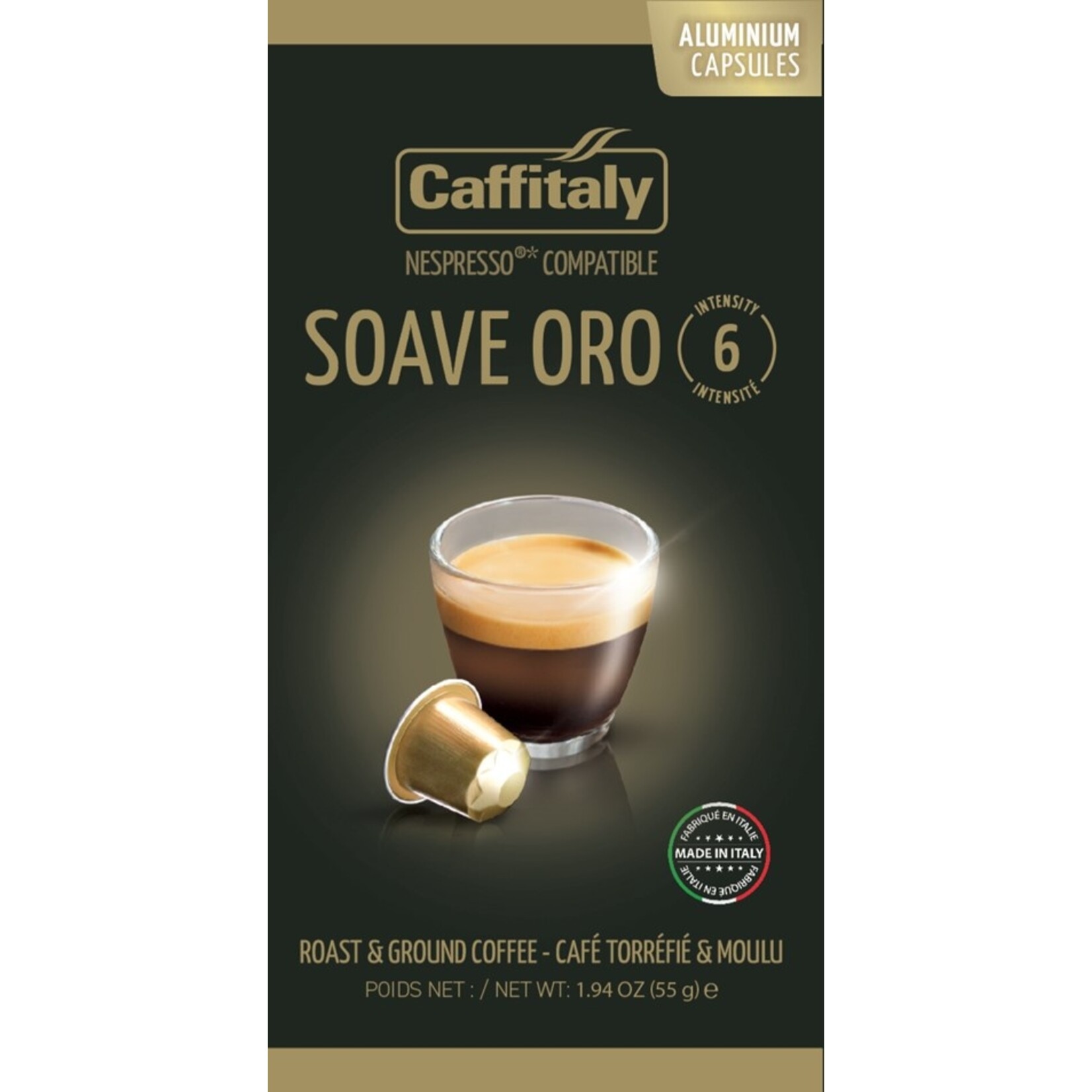 CAFFITALY Café SOAVE ORO compatible Nespresso, aluminium
