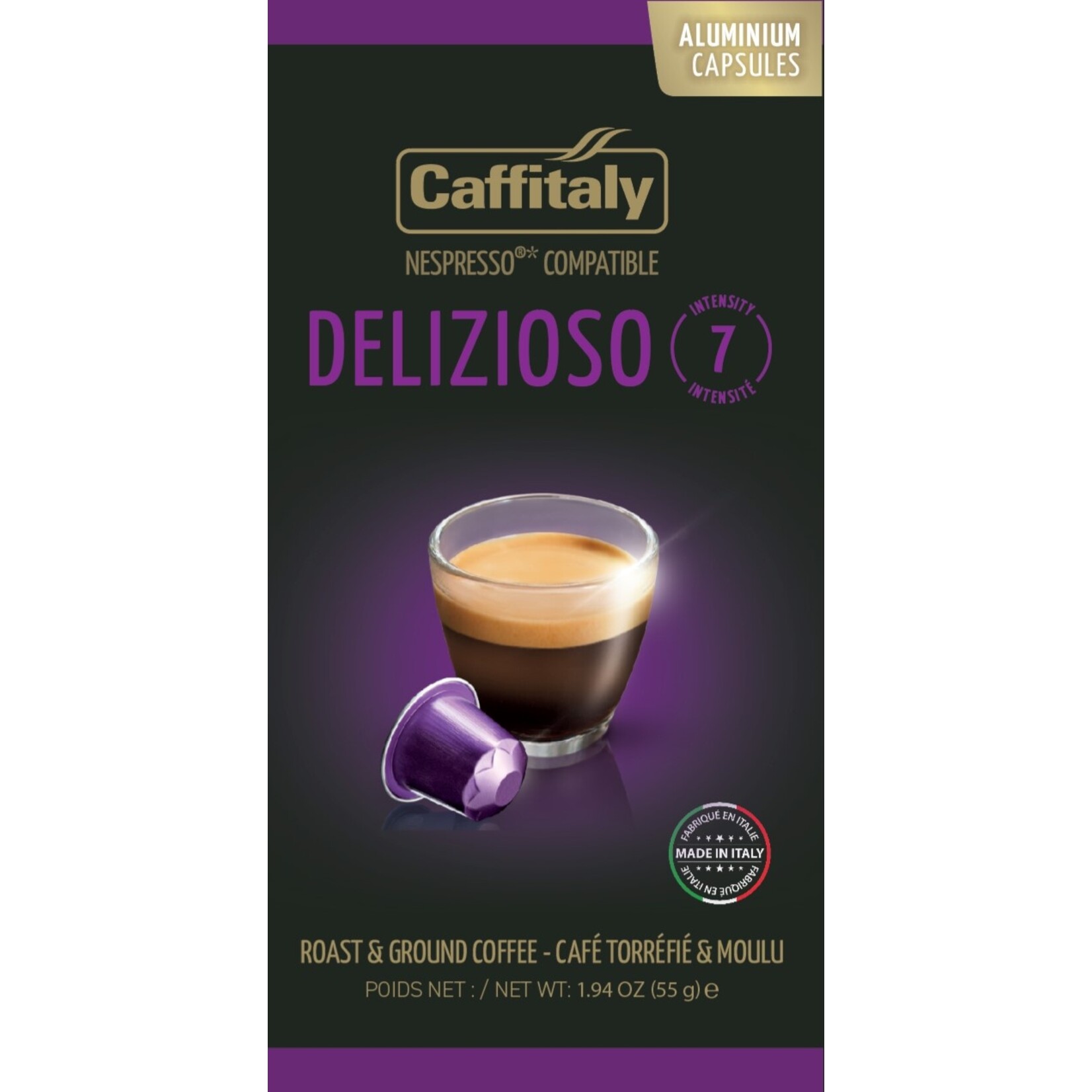 CAFFITALY Café DELIZIOSO compatible Nespresso, aluminium