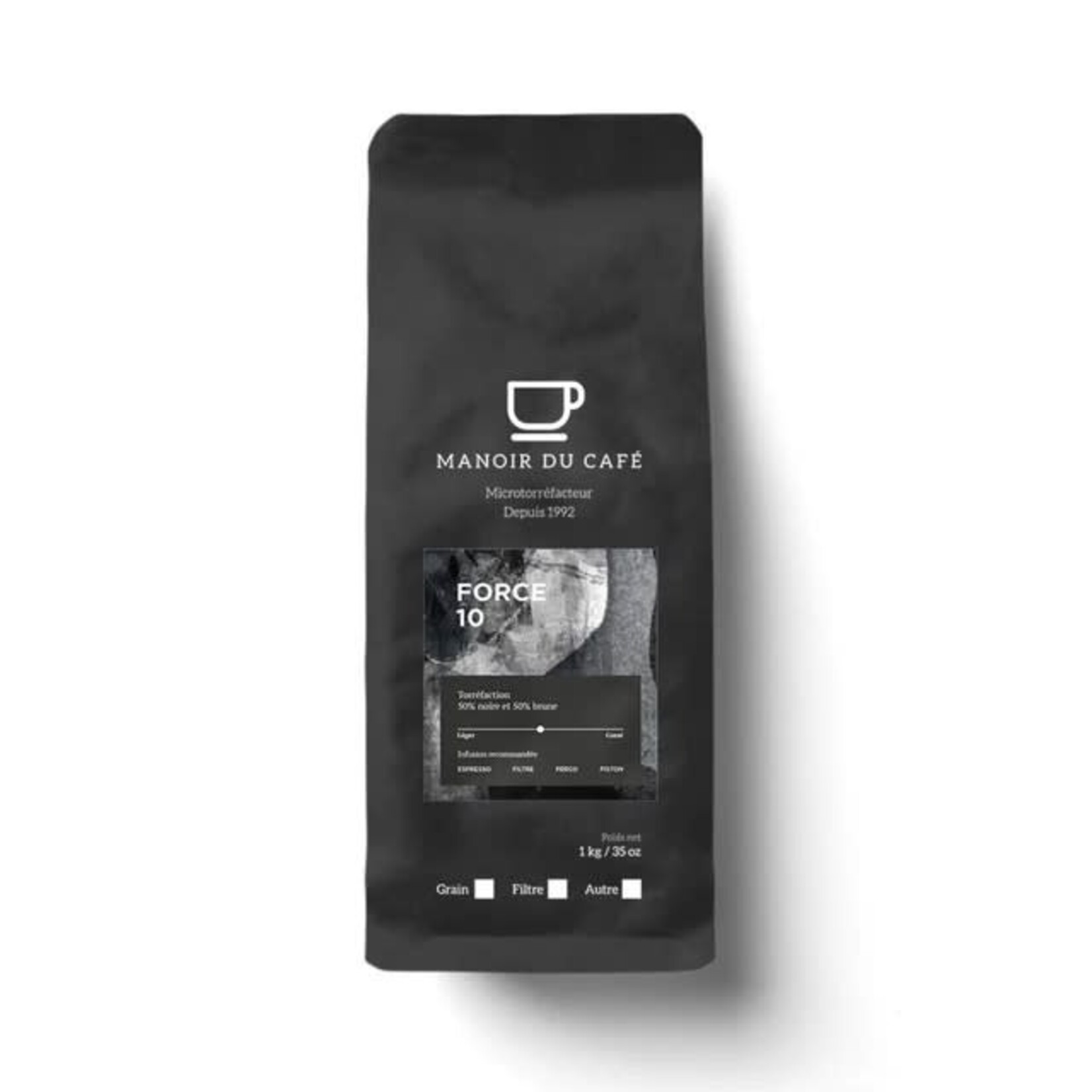 MANOIR DU CAFÉ MANOIR DU CAFÉ FORCE 10 CAFÉ ESPRESSO 400G EN GRAIN