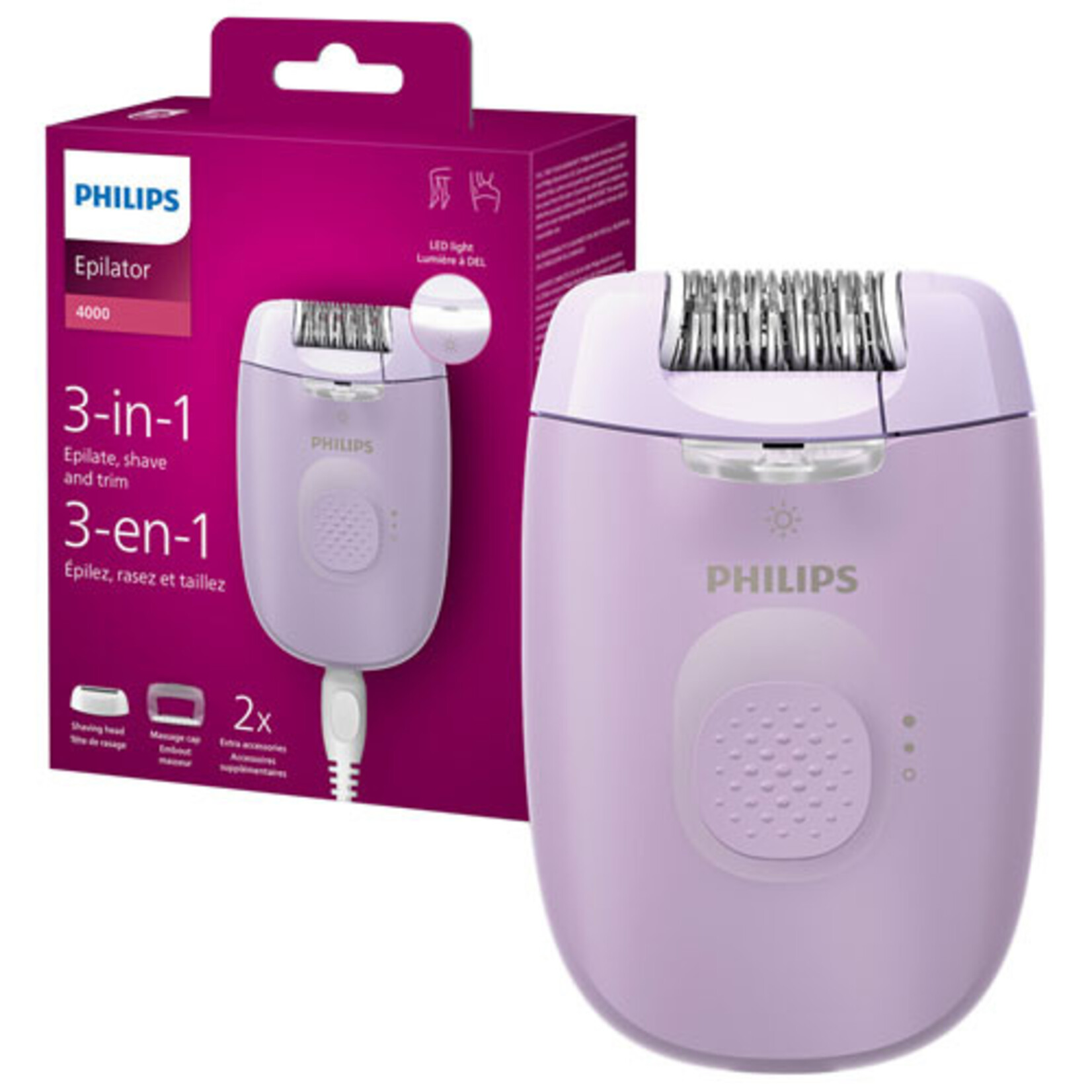 PHILIPS Épilateur électrique Satinelle 3-en-1