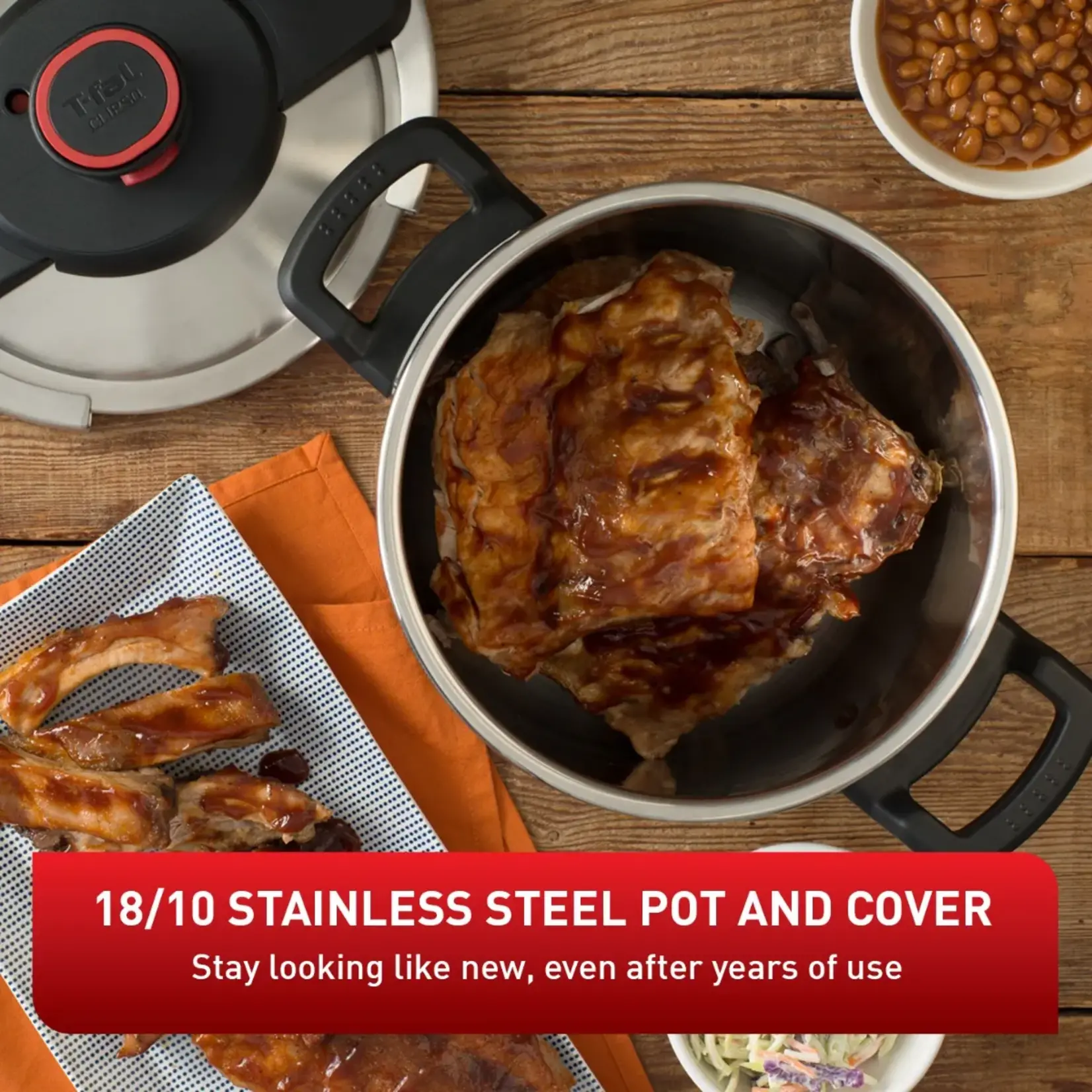 T-FAL Clipso Stainless Steel Pressure Cooker, 6L