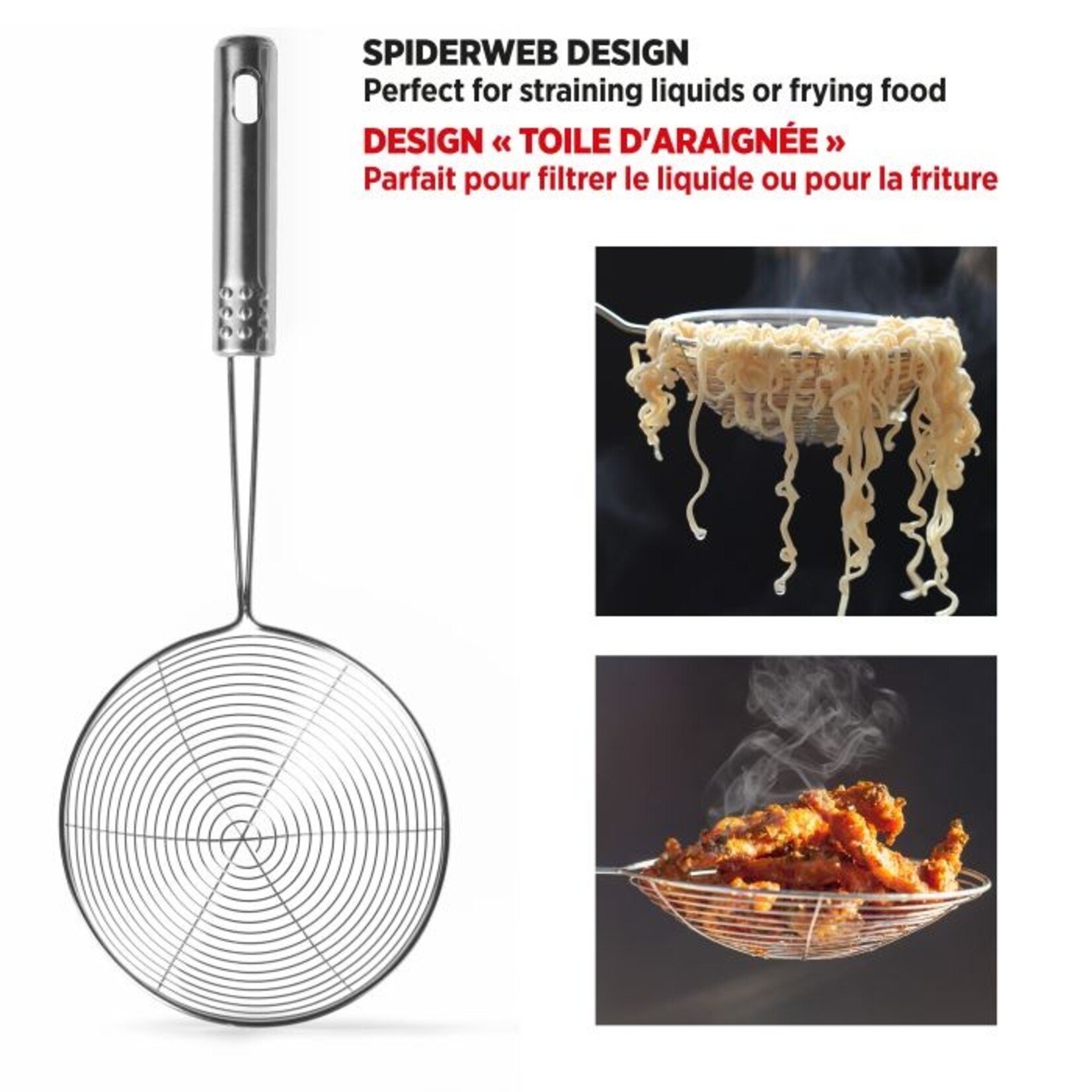 STARFRIT Set of 3 Stainless Steel Asian Style Spider Strainers